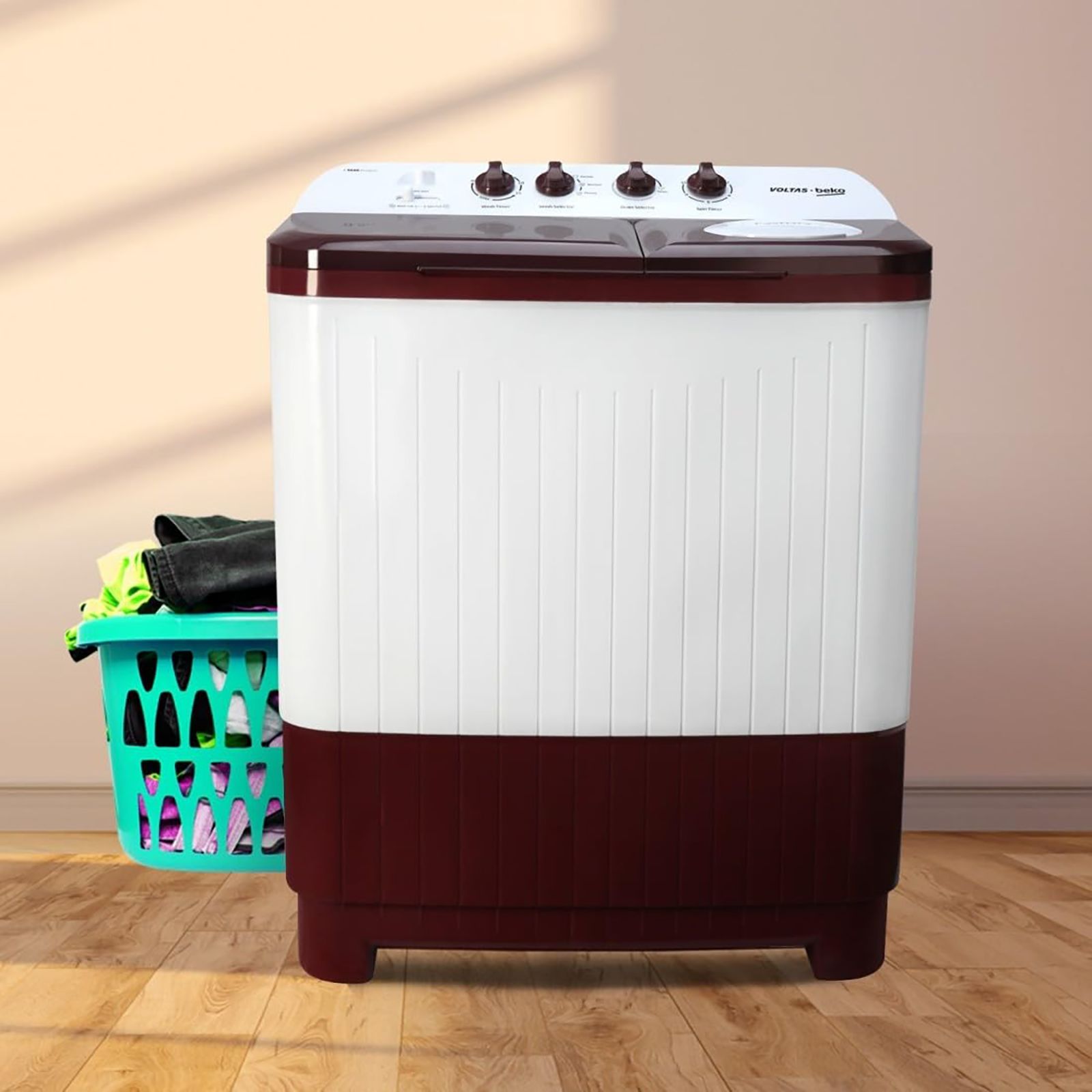 VOLTAS beko 7 kg 5 Star Semi Automatic Washing Machine with IPX4 Control Panel (WTT70DBRT, Burgundy) VOLTAS beko 7 kg 5 Star Semi Automatic Washing Machine with IPX4 Control Panel (WTT70DBRT, Burgundy)_15