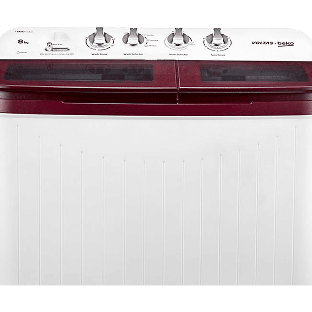 VOLTAS beko 8 kg 5 Star Semi Automatic Washing Machine with IPX4 Control Panel (WTT80DBRG, Burgundy) VOLTAS beko 8 kg 5 Star Semi Automatic Washing Machine with IPX4 Control Panel (WTT80DBRG, Burgundy)_9