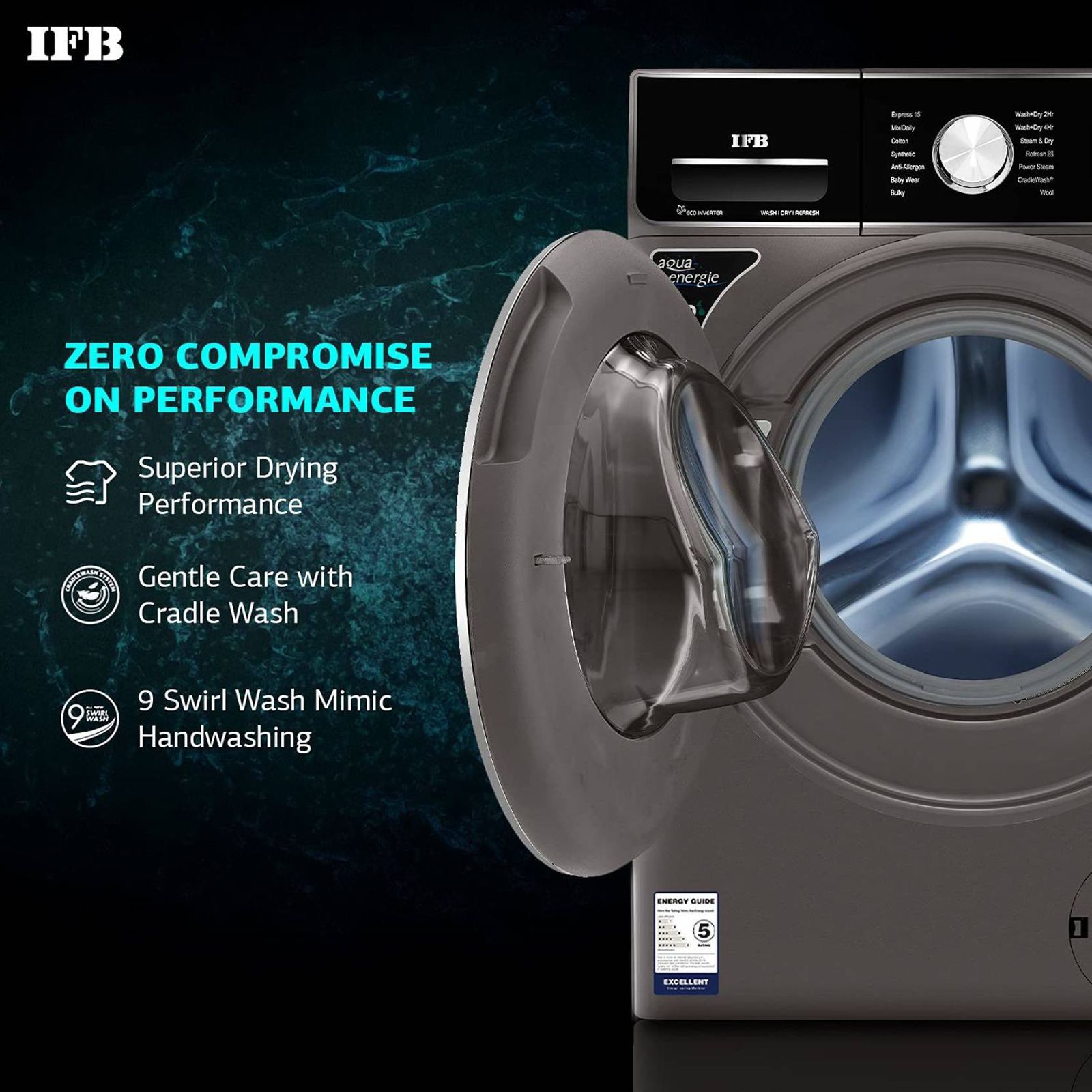 IFB 8.5/6.5 kg 5 Star Inverter Fully Automatic Front Load Washer Dryer (Executive ZXM, Power Steam Wash, Mocha)_14