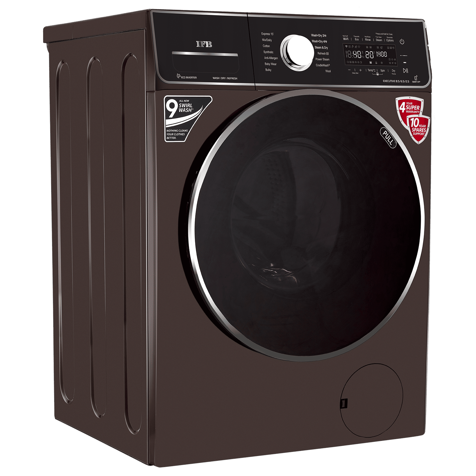 IFB 8.5/6.5 kg 5 Star Inverter Fully Automatic Front Load Washer Dryer (Executive ZXM, Power Steam Wash, Mocha)_5