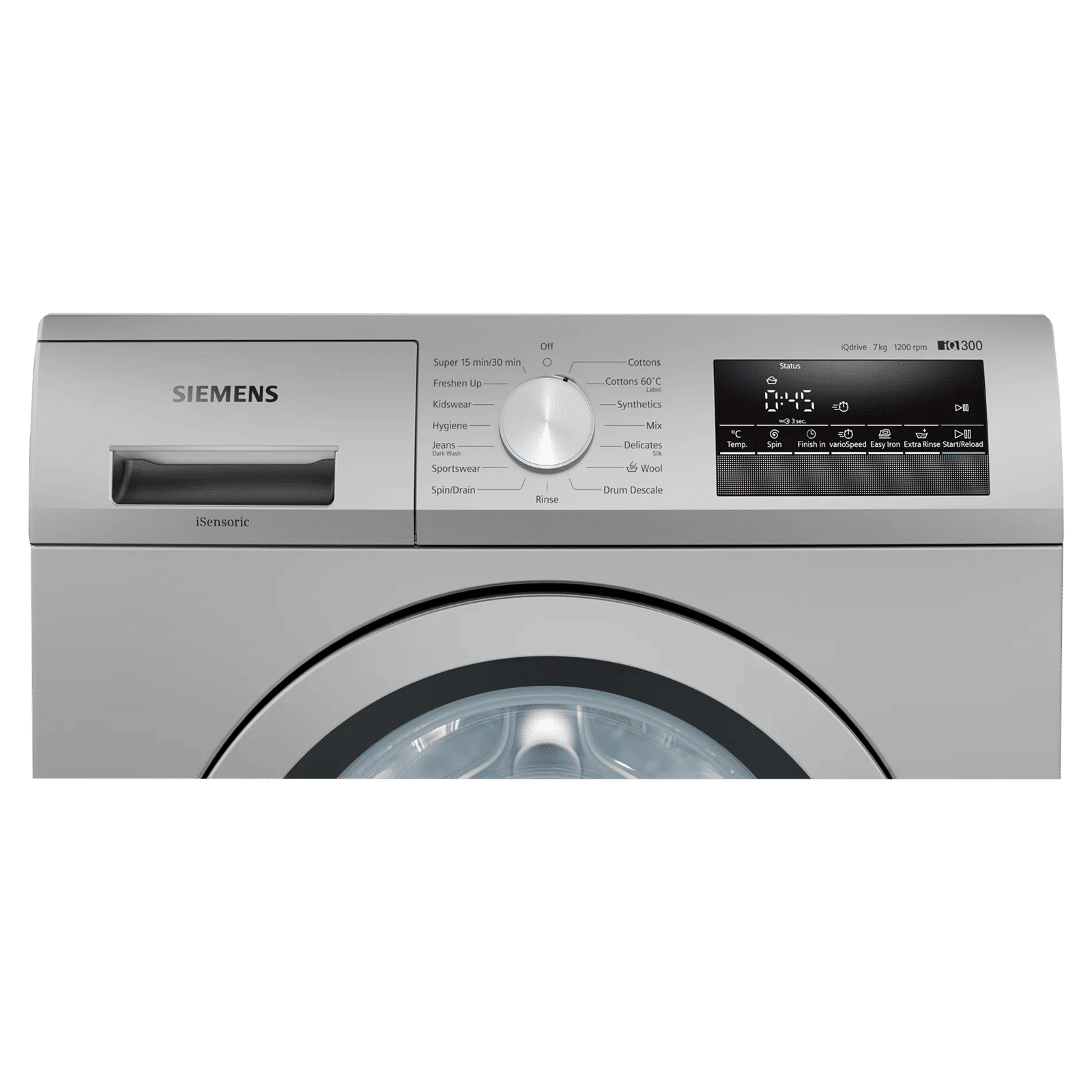 SIEMENS 7 kg 5 Star Fully Automatic Front Load Washing Machine (iQ300, WM12J26SIN, Wave Drum, Silver)_4