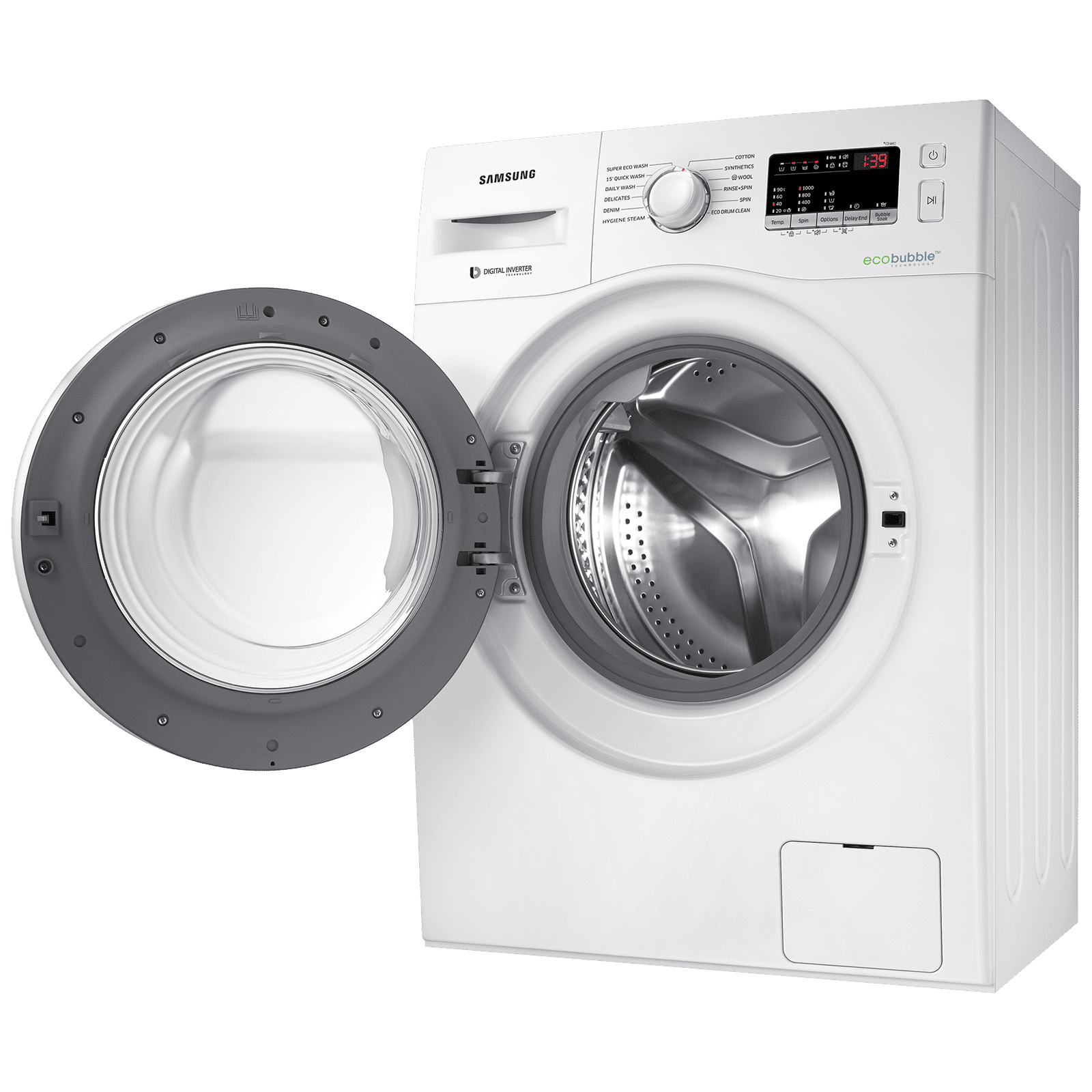 SAMSUNG 6.5 kg 5 Star Inverter Fully Automatic Front Load Washing Machine (WW65R20EKMW/TL, Diamond Drum, DA White)_9