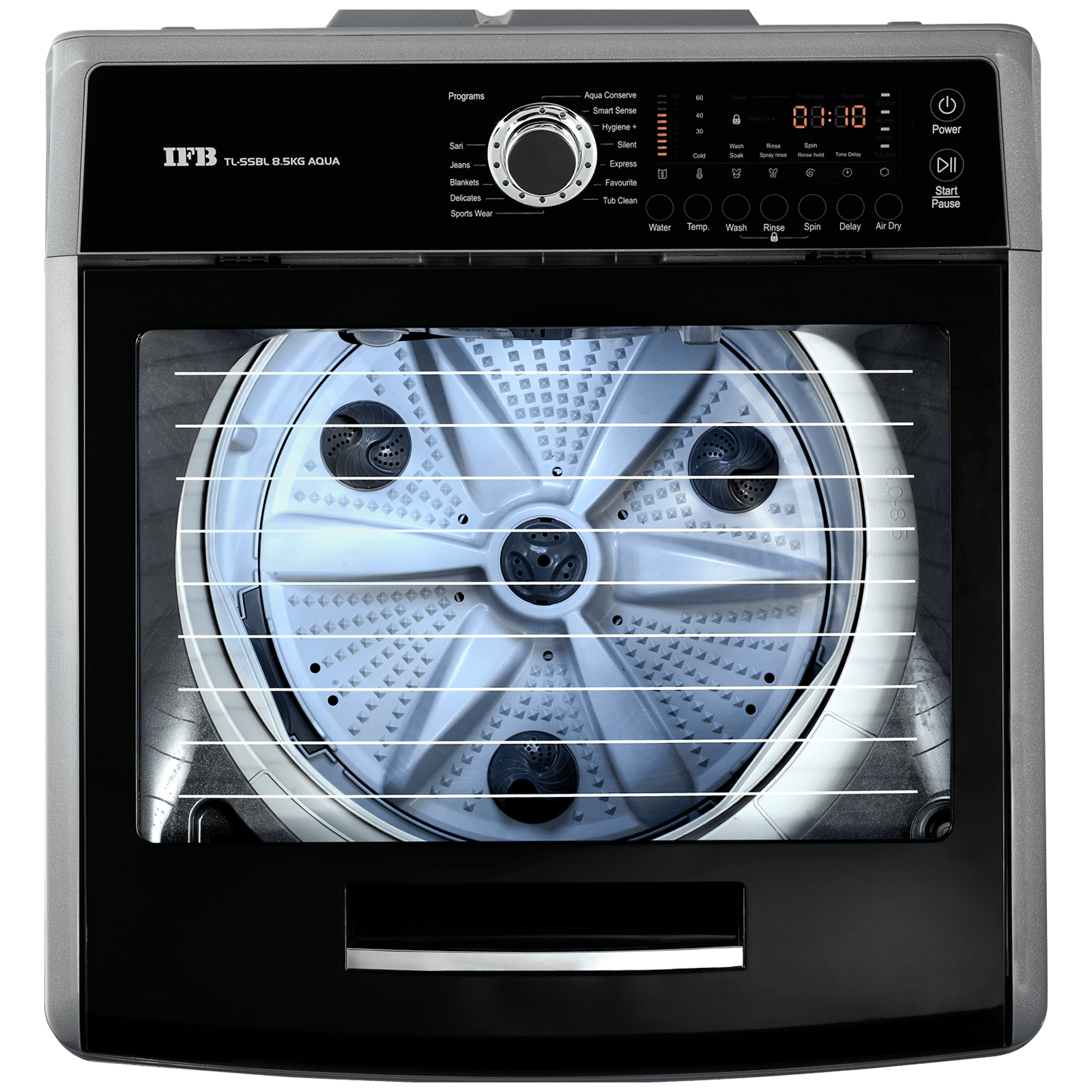 IFB 8.5 kg 5 Star Fully Automatic Top Load Washing Machine (Aqua, TL-SSBL, Built-in Heater, PCM Sparkle Silver) IFB 8.5 kg 5 Star Fully Automatic Top Load Washing Machine (Aqua, TL-SSBL, Built-in Heater, PCM Sparkle Silver)_4