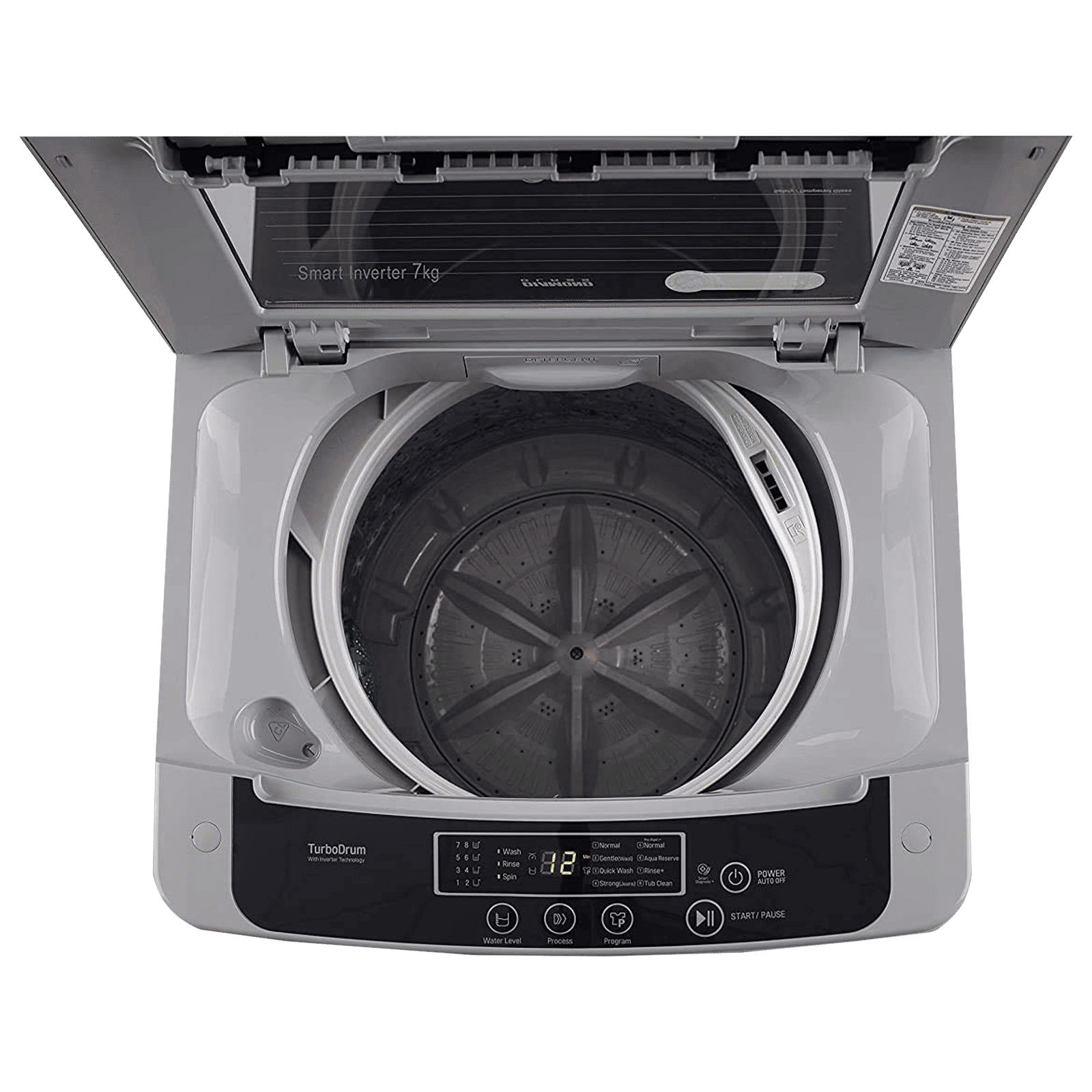 LG 7.5 kg 5 Star Inverter Fully Automatic Top Load Washing Machine (T75SKSF1Z.ASFQEIL, TurboDrum, Middle Free Silver)_8