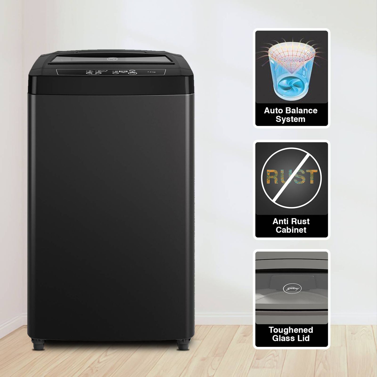Godrej 7.5 kg 5 Star Fully Automatic Top Load Washing Machine (Eon Audra, WTEON ADR 75 5.0 FDTH GPGR, Auto Balance System, Graphite Grey)_13