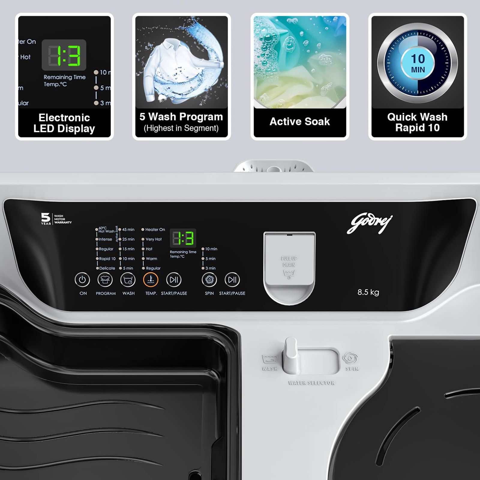 Godrej 8.5 kg 5 Star Semi Automatic Washing Machine with In-Built Heater (Edge Digi, WS EDGE DIGI 85 5.0 PB2 M GPGR, Graphite Grey)_12