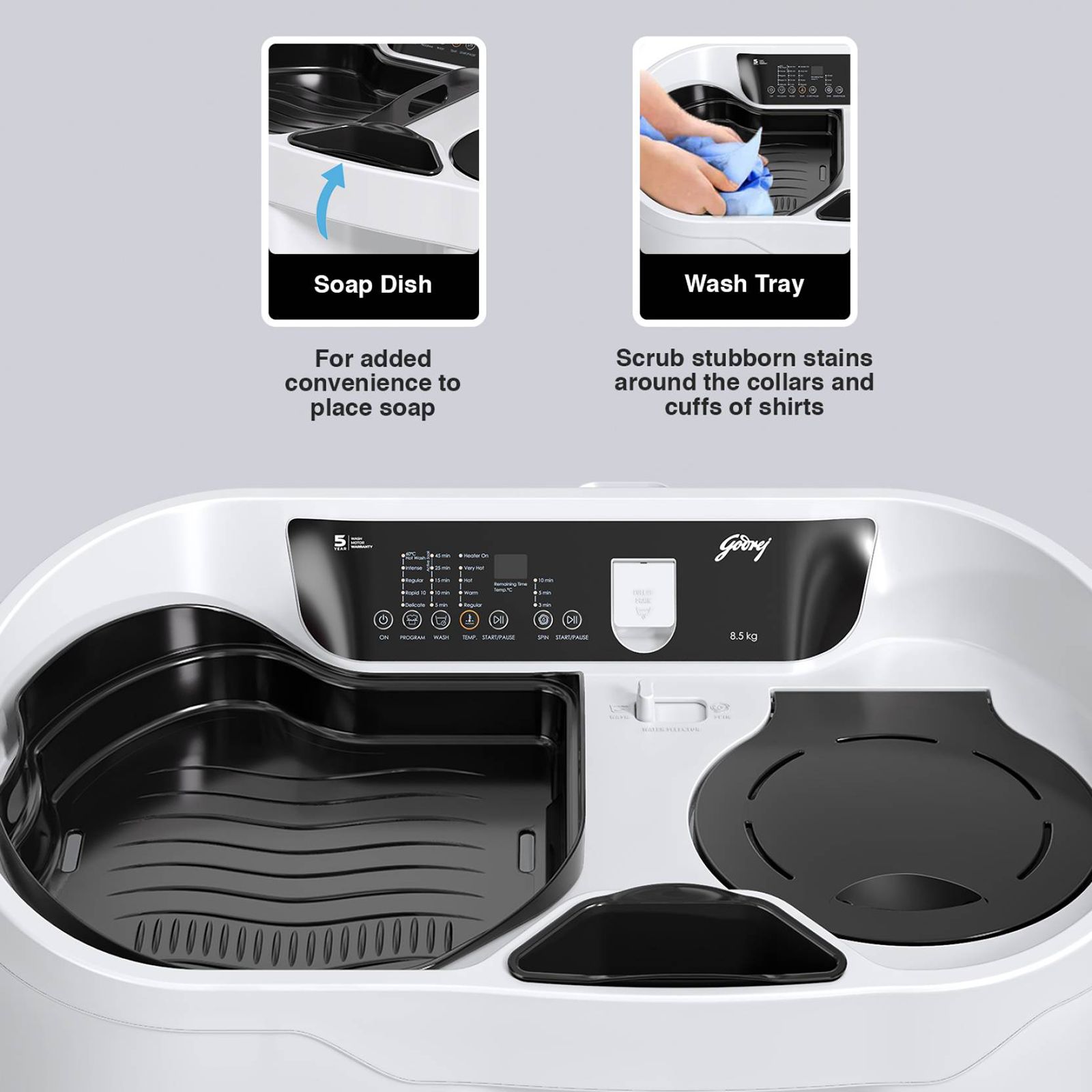 Godrej 8.5 kg 5 Star Semi Automatic Washing Machine with In-Built Heater (Edge Digi, WS EDGE DIGI 85 5.0 PB2 M GPGR, Graphite Grey)_15
