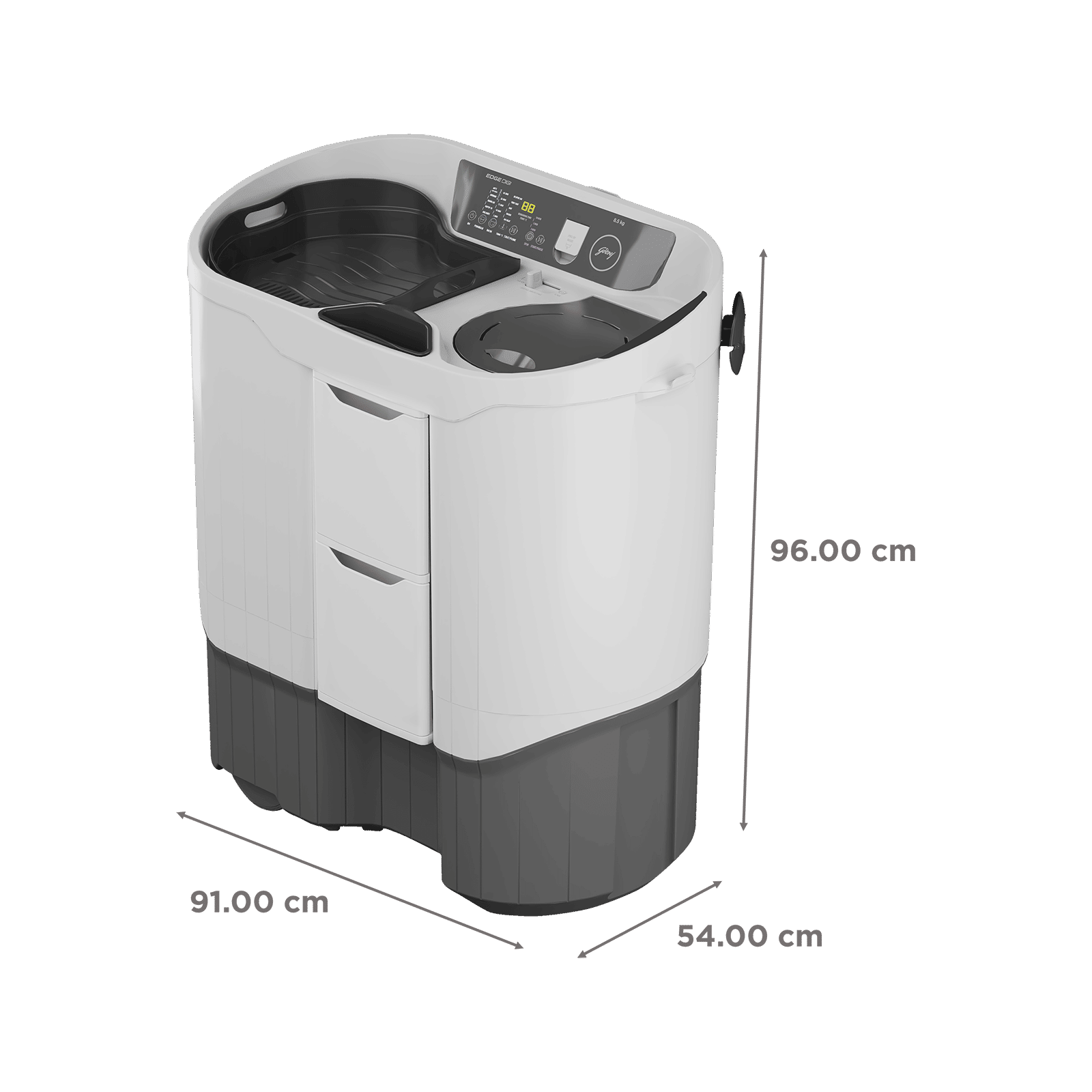 Godrej 8.5 kg 5 Star Semi Automatic Washing Machine with In-Built Heater (Edge Digi, WS EDGE DIGI 85 5.0 PB2 M GPGR, Graphite Grey)_3