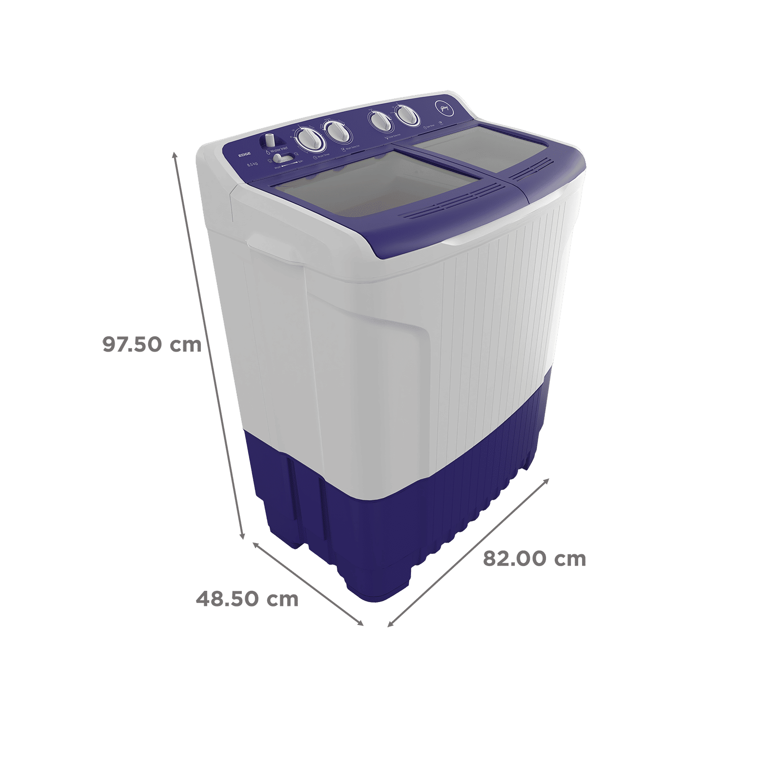 Godrej 7.5 kg 5 Star Semi Automatic Washing Machine with Tri Roto Scrub Pulsator (WS EDGE 7.5 ROBL T, Royal Blue) Godrej 7.5 kg 5 Star Semi Automatic Washing Machine with Tri Roto Scrub Pulsator (WS EDGE 7.5 ROBL T, Royal Blue)_3