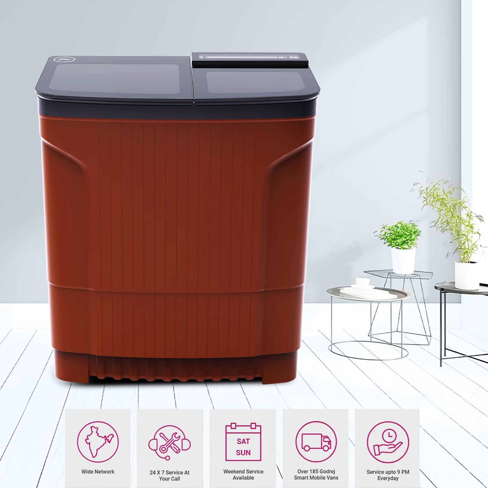 Godrej 8 kg 5 Star Semi Automatic Washing Machine with PowerMax Wash Motor (Edge Ultima, WS EDGE ULT 80 5.0 DB2M CSRD, Crystal Red)_12