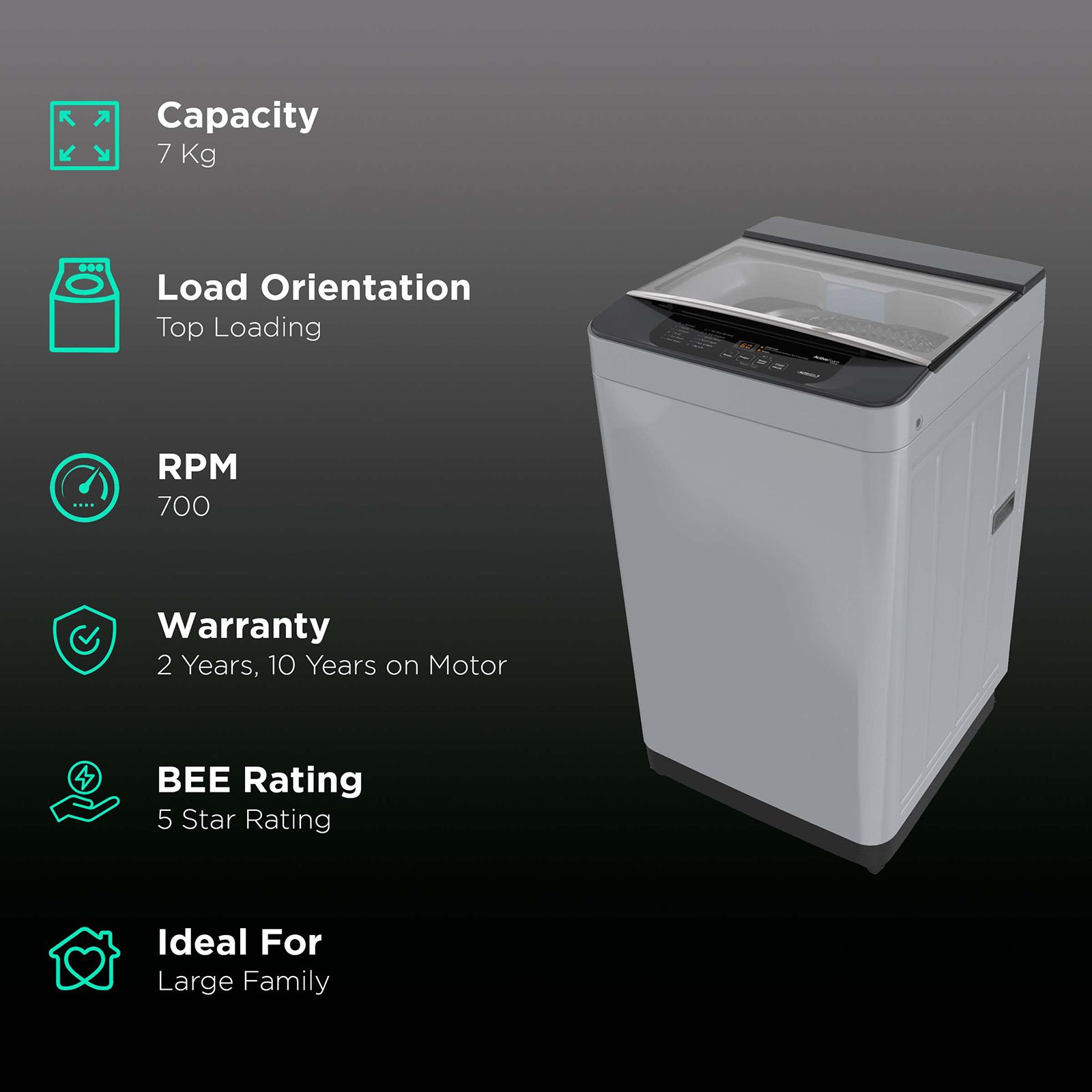 Panasonic 7 kg 5 Star Fully Automatic Top Load Washing Machine (NA-F70C1MRB, Lint Filter, Middle Free Silver)_2
