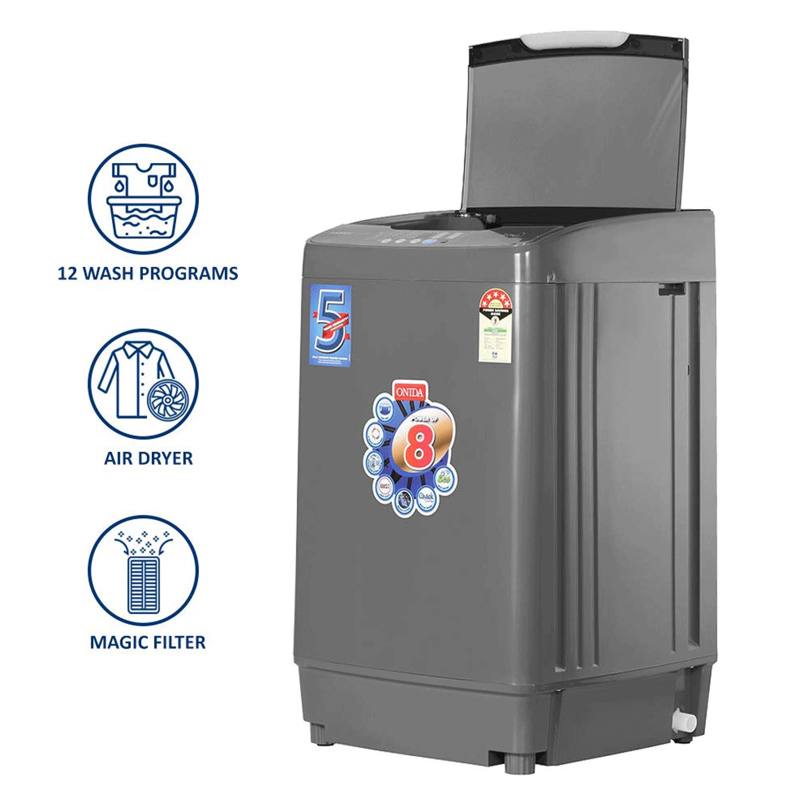 ONIDA 7 kg 5 Star Fully Automatic Top Load Washing Machine (T70FGD, Crystal Drum Technology, Grey) ONIDA 7 kg 5 Star Fully Automatic Top Load Washing Machine (T70FGD, Crystal Drum Technology, Grey)_14