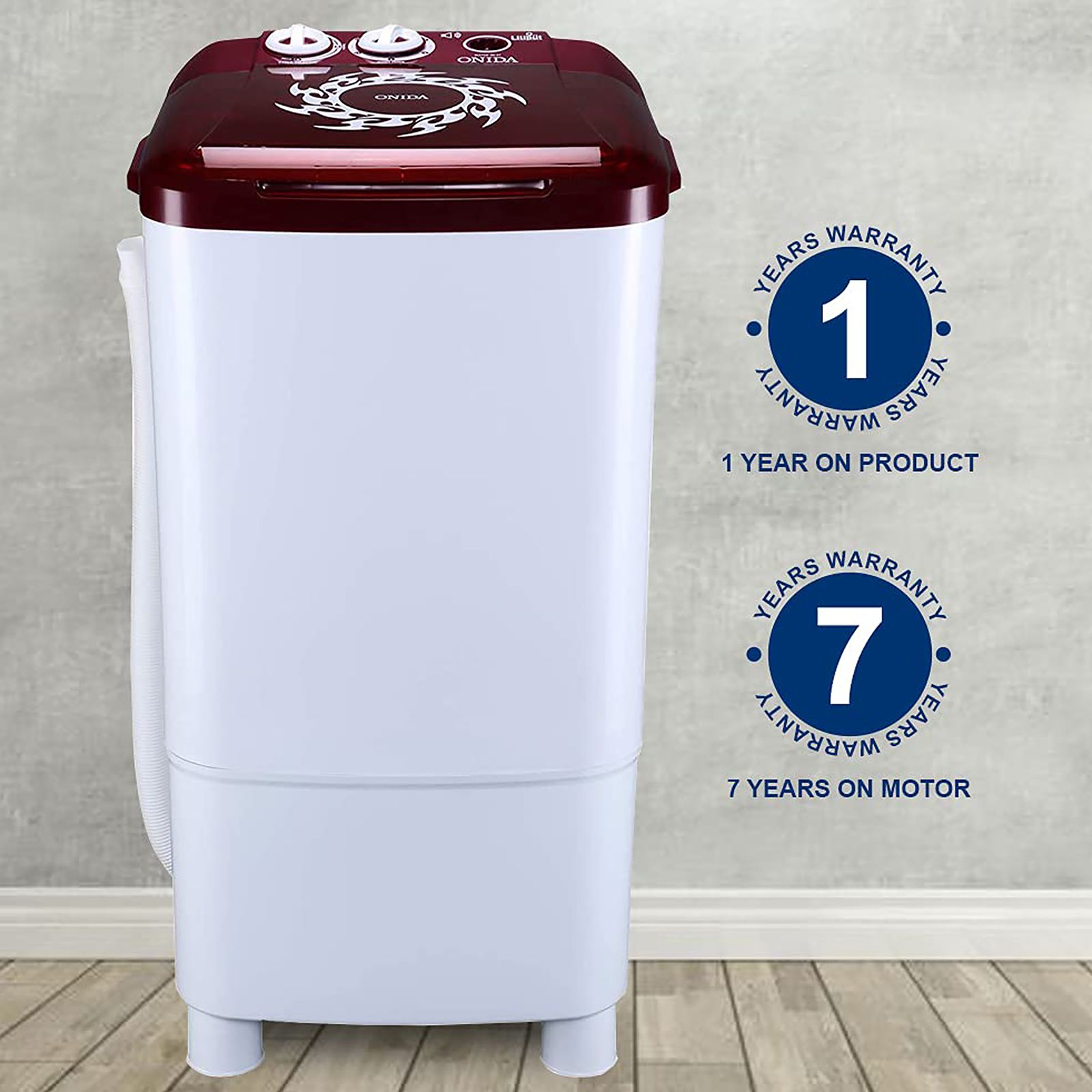 ONIDA 9 kg Semi Automatic Washer with Anti Rat Mesh (Liliput, W90W, Lava Red)_14