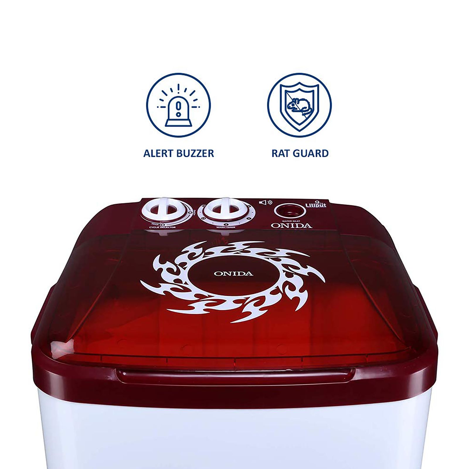 ONIDA 9 kg Semi Automatic Washer with Anti Rat Mesh (Liliput, W90W, Lava Red)_15