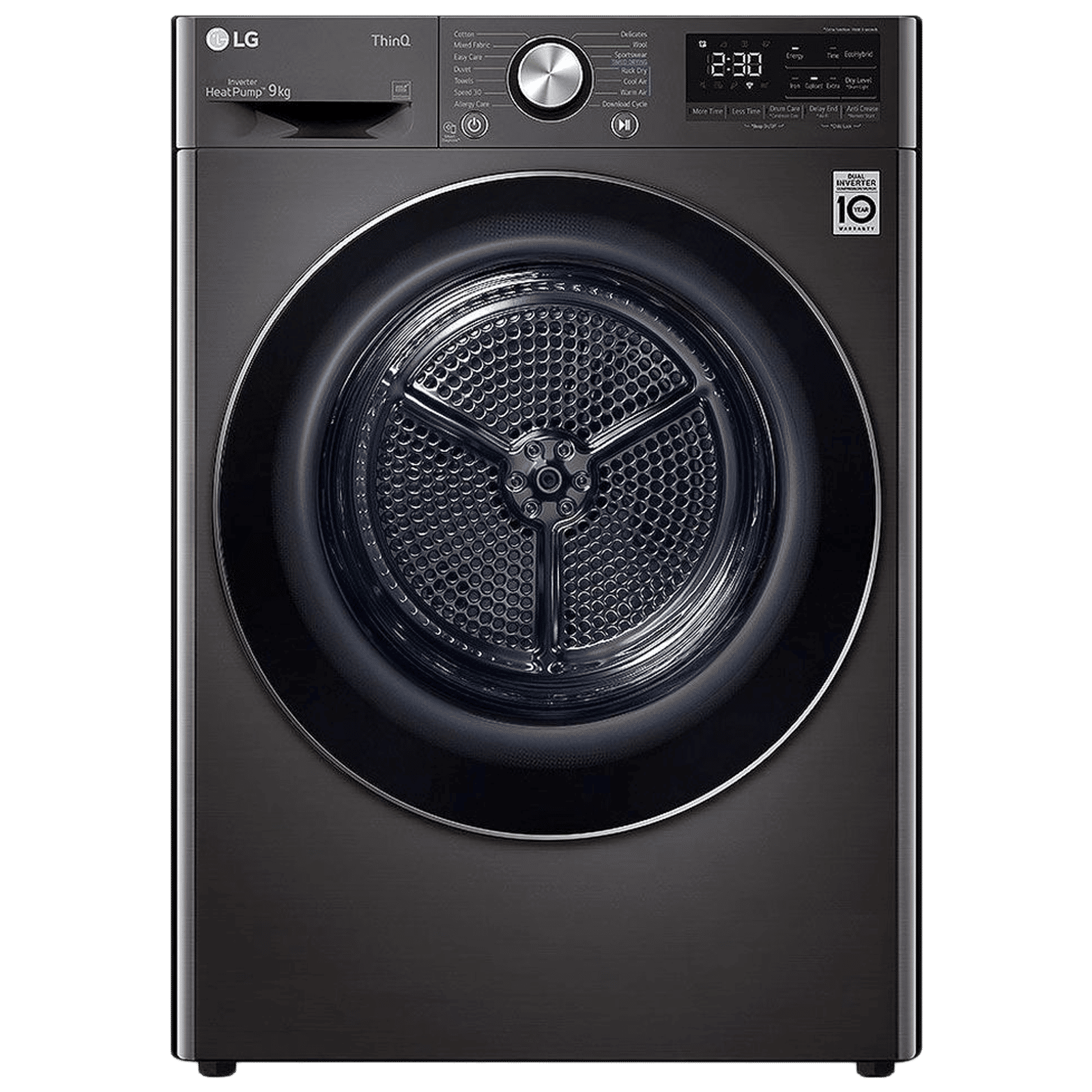 LG 9 kg 5 Star Inverter Fully Automatic Front Load Dryer (DHV09SWB, Wi-Fi Support, Black) LG 9 kg 5 Star Inverter Fully Automatic Front Load Dryer (DHV09SWB, Wi-Fi Support, Black)_1