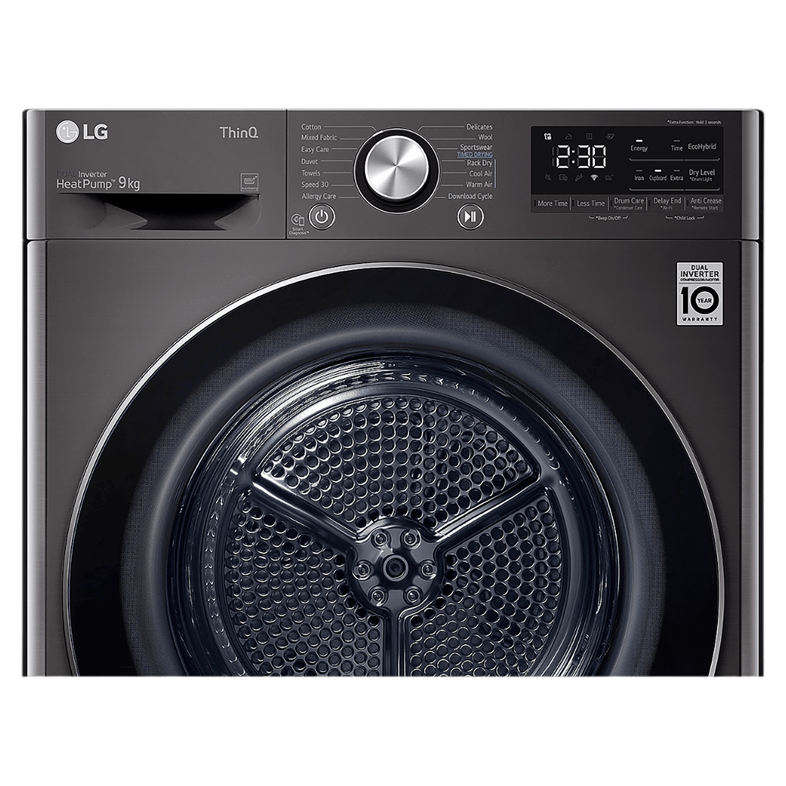 LG 9 kg 5 Star Inverter Fully Automatic Front Load Dryer (DHV09SWB, Wi-Fi Support, Black) LG 9 kg 5 Star Inverter Fully Automatic Front Load Dryer (DHV09SWB, Wi-Fi Support, Black)_2
