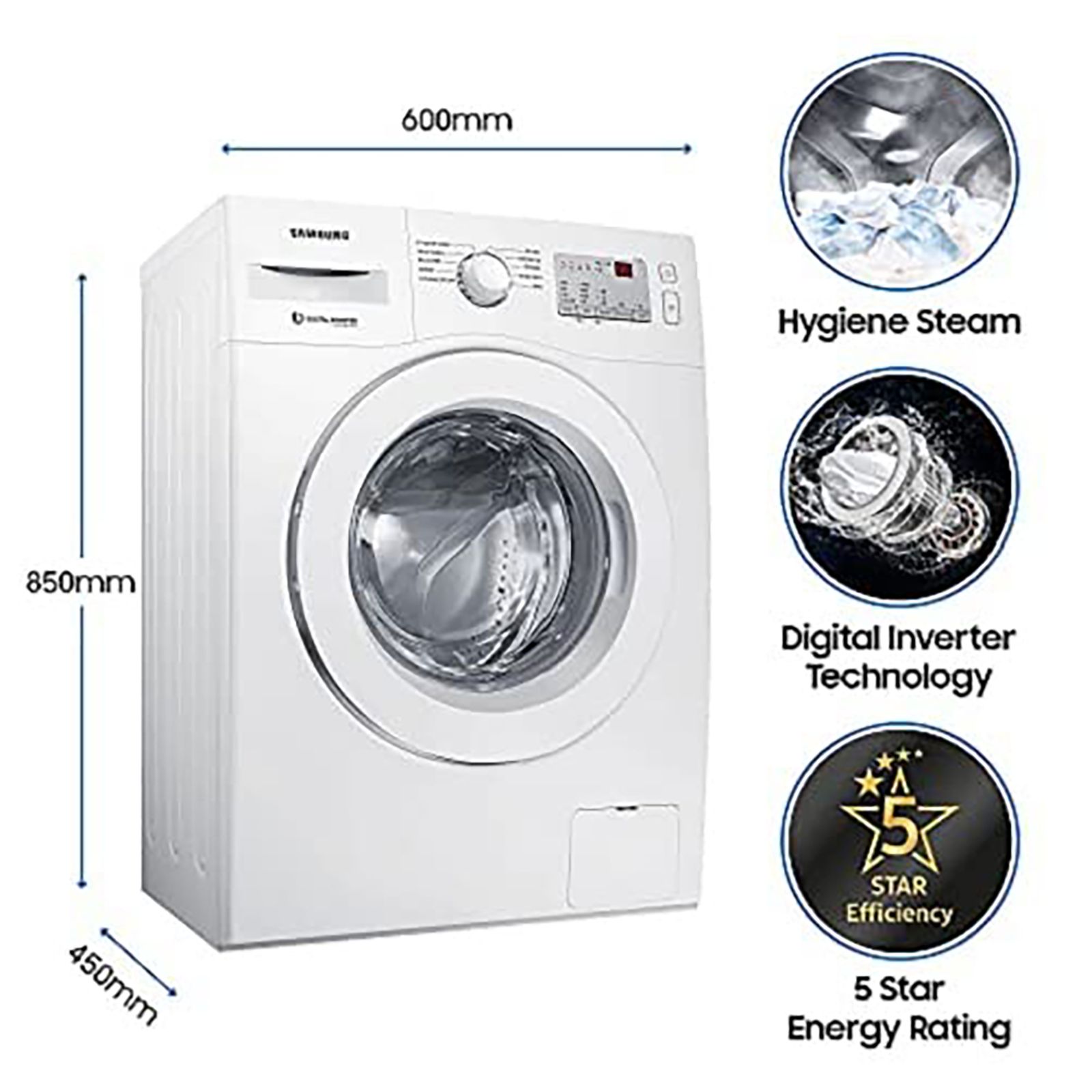 SAMSUNG 6 kg 5 Star Inverter Fully Automatic Front Load Washing Machine (WW60R20GLMA/TL, In-built Heater, White)_16