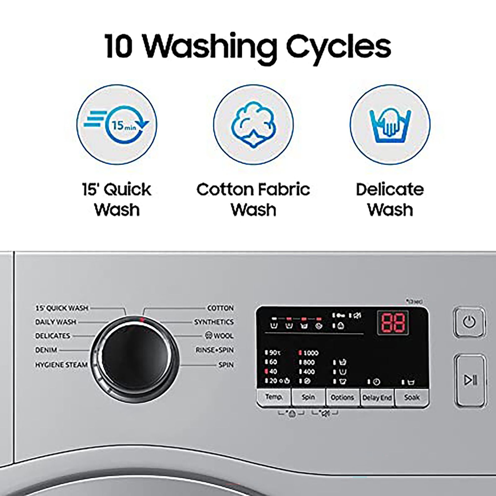 SAMSUNG 6 kg 5 Star Inverter Fully Automatic Front Load Washing Machine (WW60R20GLSS/TL, Diamond Drum, Silver)_13