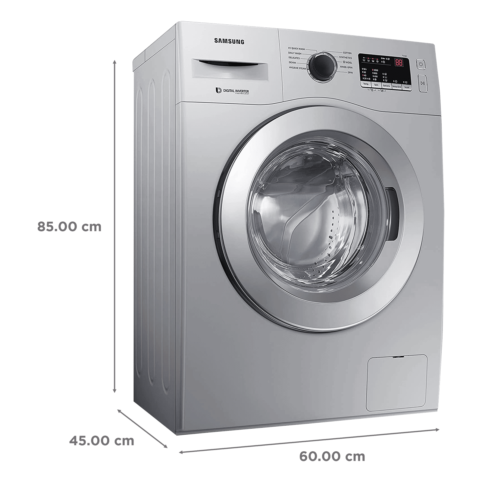 SAMSUNG 6 kg 5 Star Inverter Fully Automatic Front Load Washing Machine (WW60R20GLSS/TL, Diamond Drum, Silver)_3