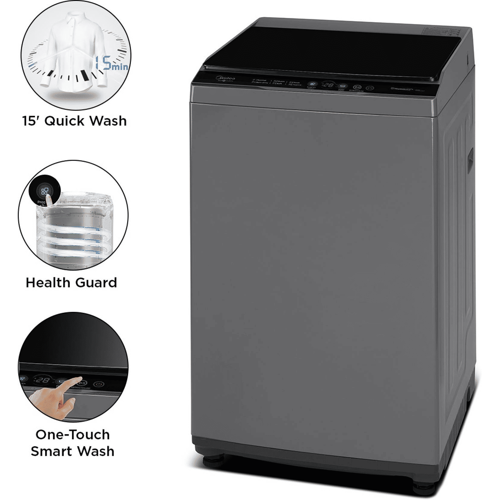 Midea 7 kg 5 Star Fully Automatic Top Load Washing Machine (MA100W70/G-IN, Lint Filter, Grey) Midea 7 kg 5 Star Fully Automatic Top Load Washing Machine (MA100W70/G-IN, Lint Filter, Grey)_12