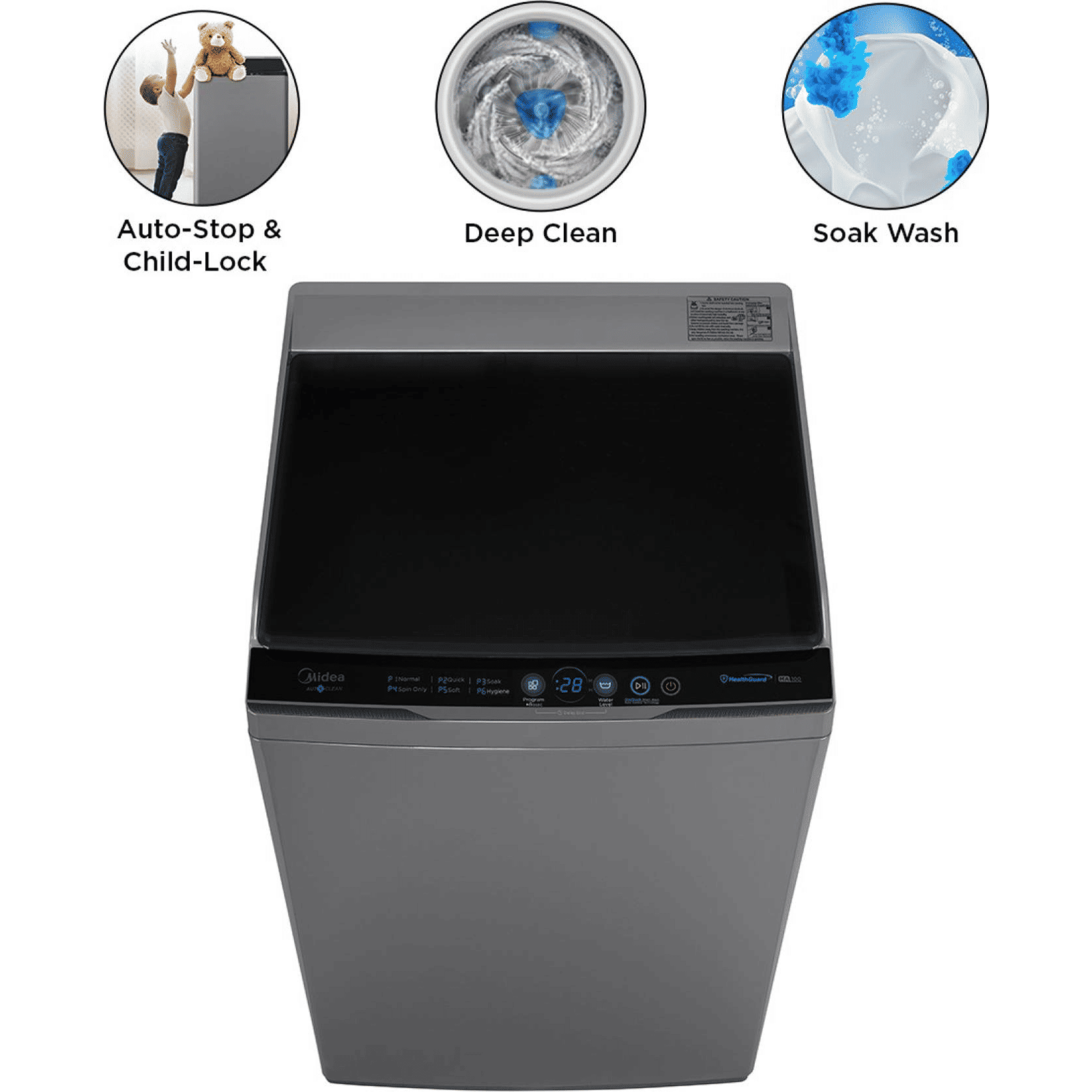 Midea 7 kg 5 Star Fully Automatic Top Load Washing Machine (MA100W70/G-IN, Lint Filter, Grey) Midea 7 kg 5 Star Fully Automatic Top Load Washing Machine (MA100W70/G-IN, Lint Filter, Grey)_13