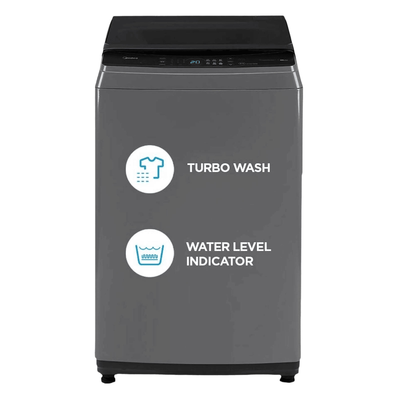 Midea 8 kg 5 Star Inverter Fully Automatic Top Load Washing Machine (MA200W80/G-IN, Lint Filter, Grey) Midea 8 kg 5 Star Inverter Fully Automatic Top Load Washing Machine (MA200W80/G-IN, Lint Filter, Grey)_1