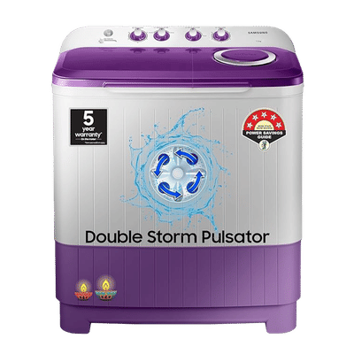 SAMSUNG 7 kg 5 Star Semi Automatic Washing Machine with Double Strong Pulsator (WT70M3000UU/TL, Light Gray & Voilet)