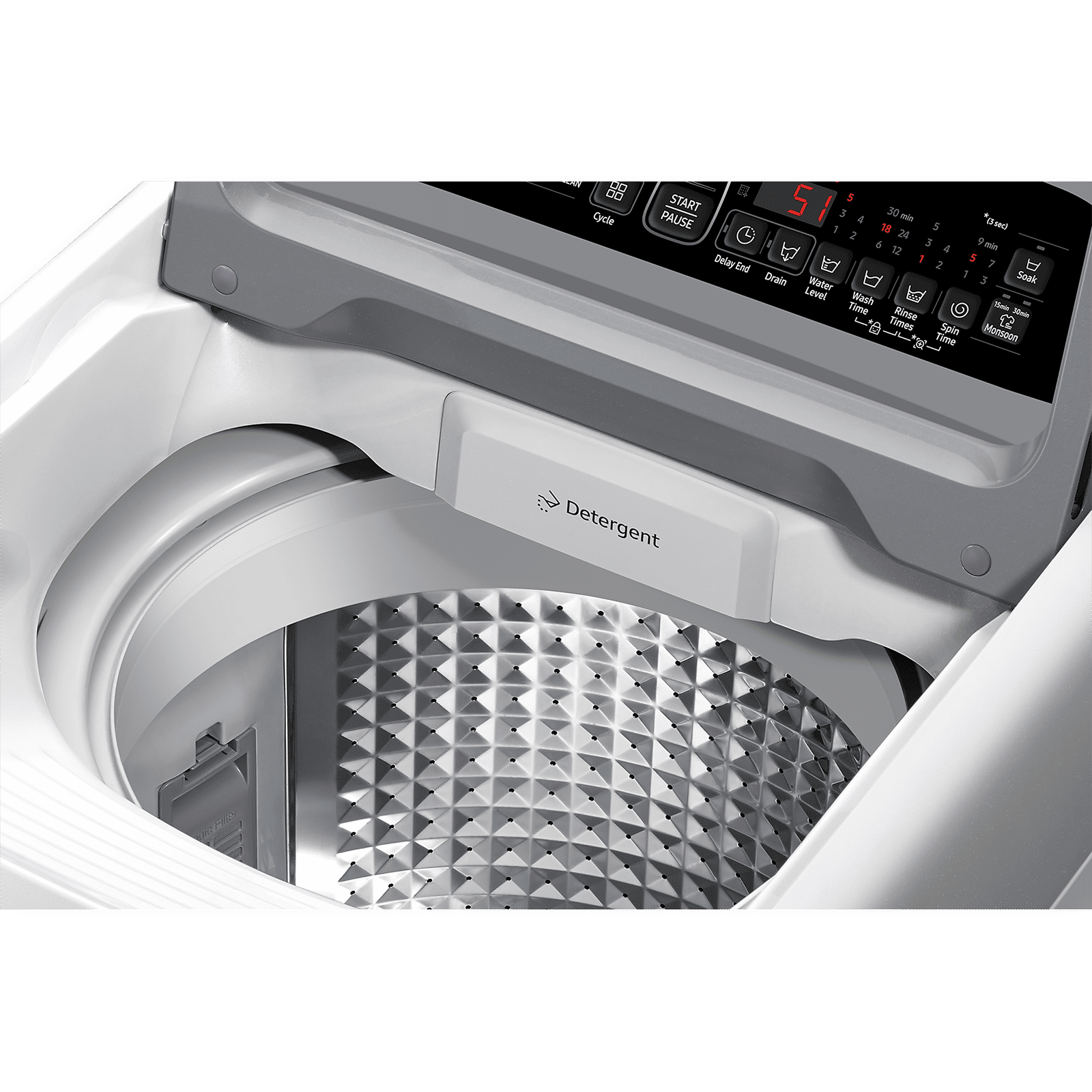SAMSUNG 6.5 kg 5 Star Inverter Fully Automatic Top Load Washing Machine (WA65T4262GG/TL, Diamond Drum, Gray)_7