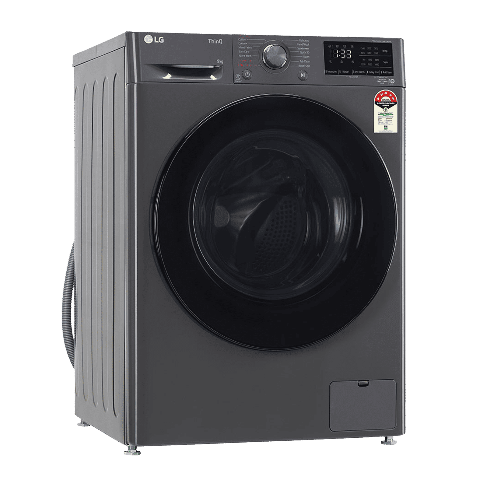 LG 9kg 5 Star Fully Automatic Front Load Washing Machine (FHV1409Z4M.ABMQEIL, LG ThinQ with Wi-Fi, Middle Black)_4