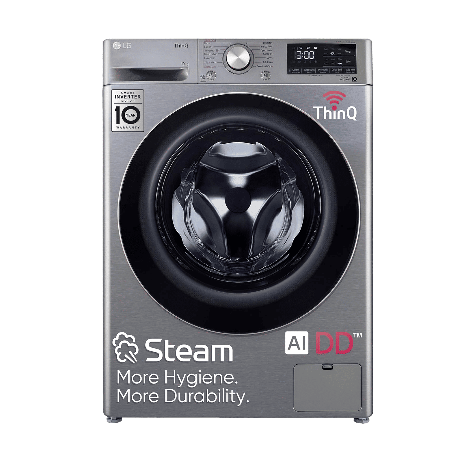 LG 10 kg 5 Star Fully Automatic Front Load Washing Machine (FHP1410Z7P.APSQEIL, Smart Diagnosis, Platinum Silver) LG 10 kg 5 Star Fully Automatic Front Load Washing Machine (FHP1410Z7P.APSQEIL, Smart Diagnosis, Platinum Silver)_1