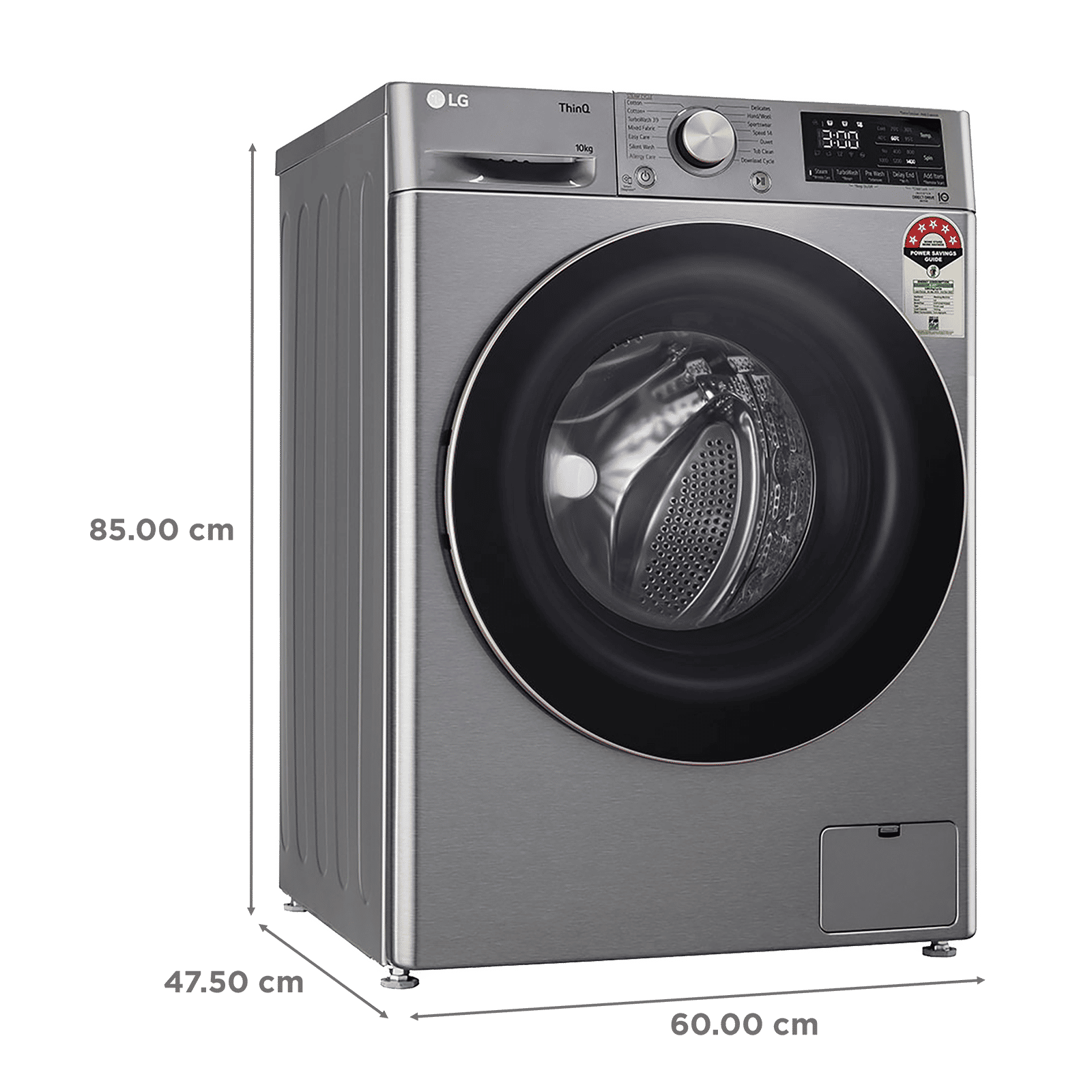 LG 10 kg 5 Star Fully Automatic Front Load Washing Machine (FHP1410Z7P.APSQEIL, Smart Diagnosis, Platinum Silver) LG 10 kg 5 Star Fully Automatic Front Load Washing Machine (FHP1410Z7P.APSQEIL, Smart Diagnosis, Platinum Silver)_3
