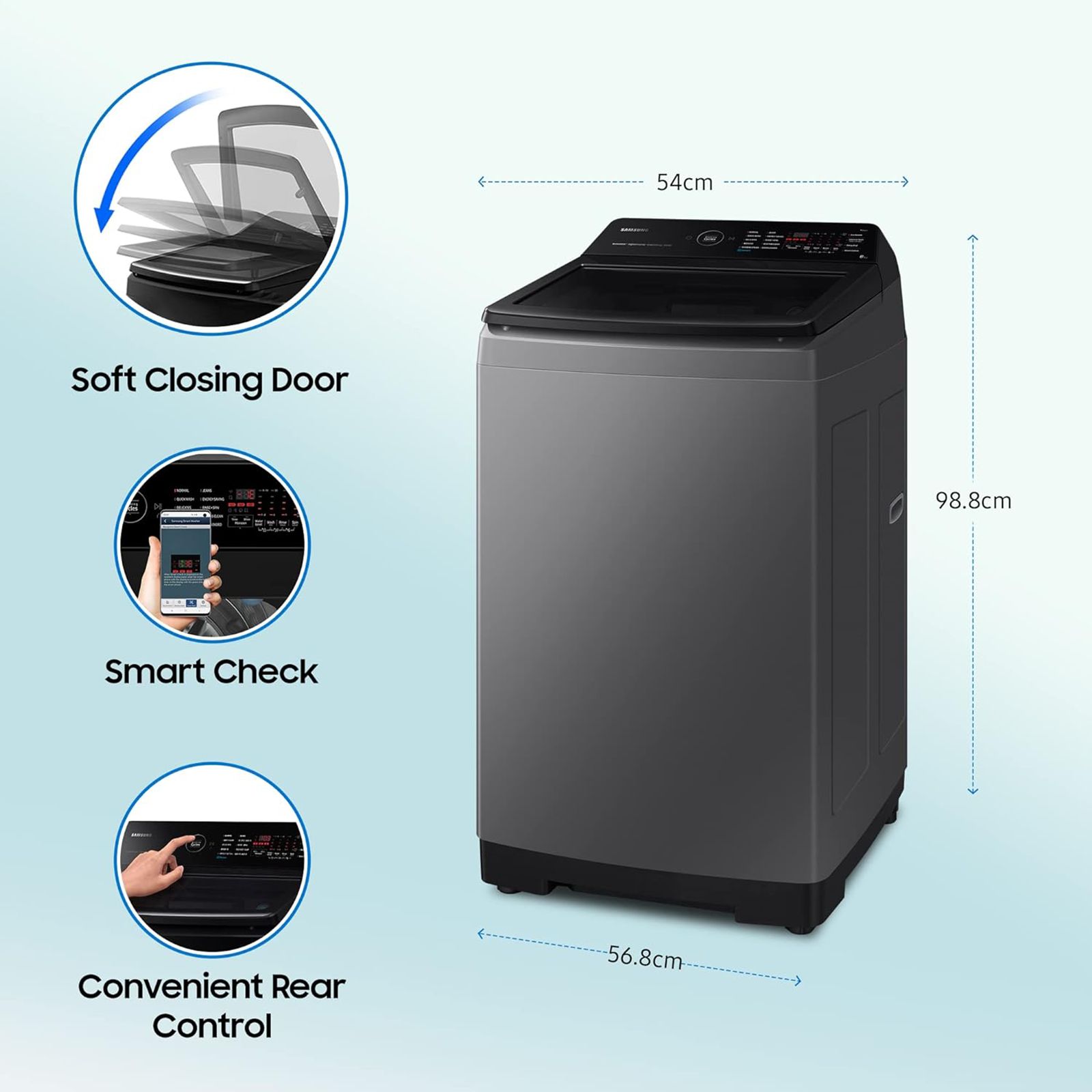 SAMSUNG 8 kg 5 Star Fully Automatic Top Load Washing Machine (WA80BG4582BDTL, In-built Heater, Dark Gray) SAMSUNG 8 kg 5 Star Fully Automatic Top Load Washing Machine (WA80BG4582BDTL, In-built Heater, Dark Gray)_15