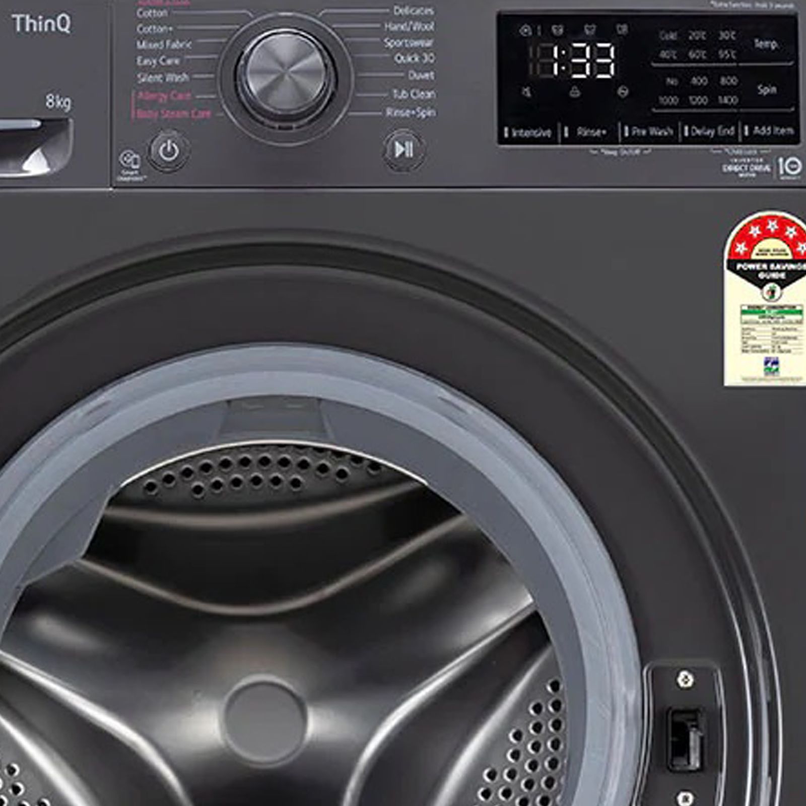 LG 8 kg 5 Star Fully Automatic Front Load Washing Machine (FHV1408Z2M.ABMQEIL, AI Direct Drive Motor, Middle Black)_10