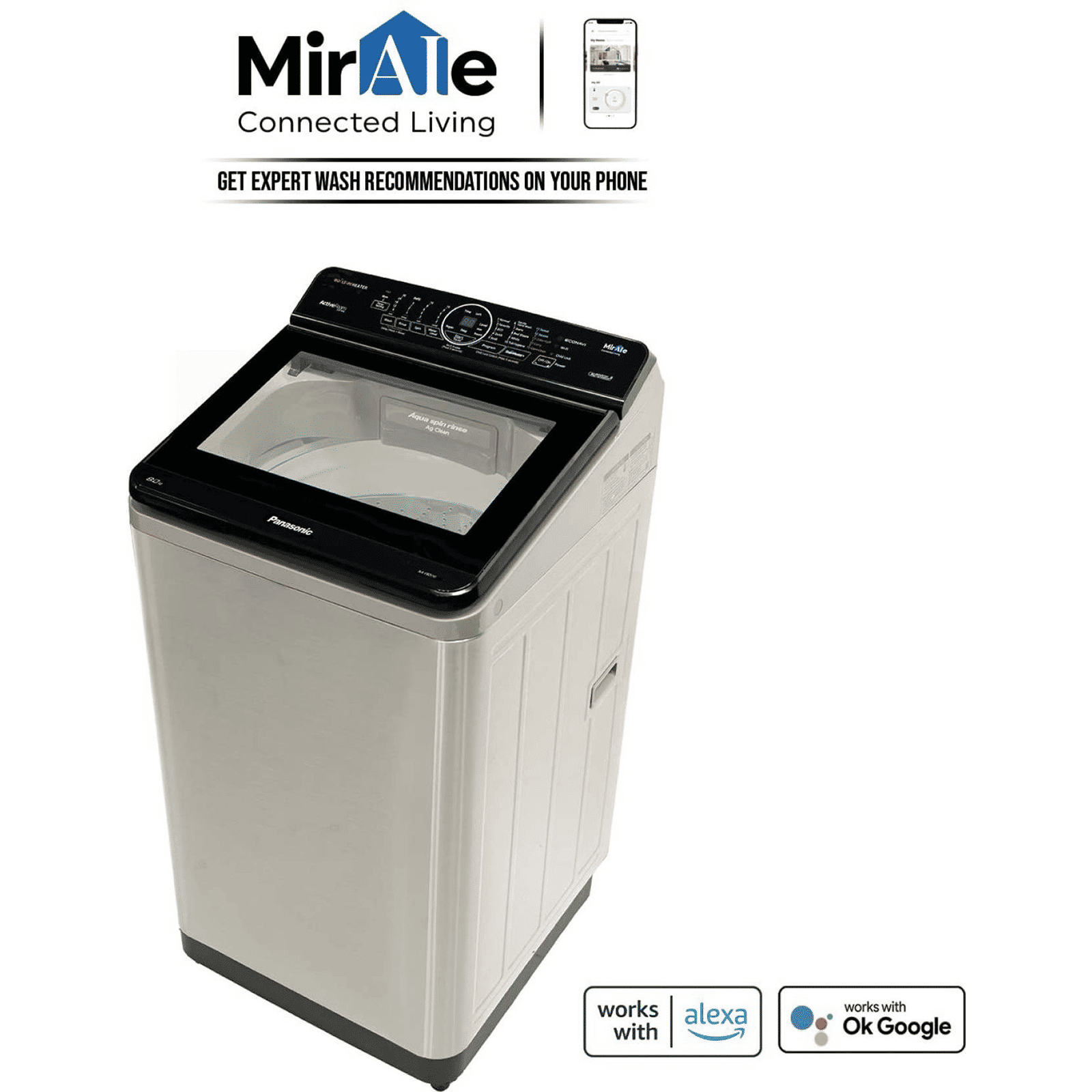 Panasonic 8 kg 5 Star Fully Automatic Top Load Washing Machine (NA-F80V10SRB, In-built Heater, Stainless Steel) Panasonic 8 kg 5 Star Fully Automatic Top Load Washing Machine (NA-F80V10SRB, In-built Heater, Stainless Steel)_10