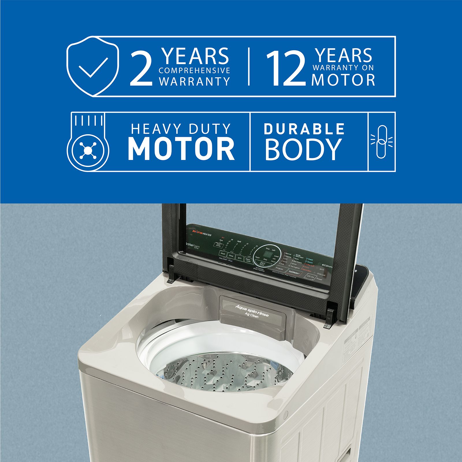 Panasonic 8 kg 5 Star Fully Automatic Top Load Washing Machine (NA-F80V10SRB, In-built Heater, Stainless Steel) Panasonic 8 kg 5 Star Fully Automatic Top Load Washing Machine (NA-F80V10SRB, In-built Heater, Stainless Steel)_15