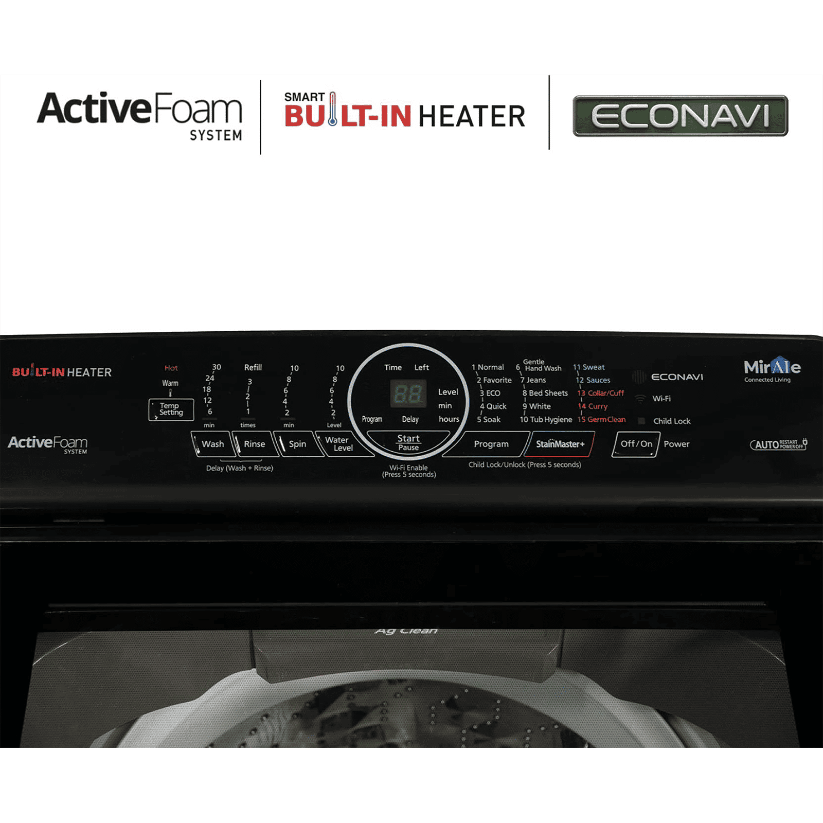 Panasonic 8 kg 5 Star Fully Automatic Top Load Washing Machine (NA-F80V10SRB, In-built Heater, Stainless Steel) Panasonic 8 kg 5 Star Fully Automatic Top Load Washing Machine (NA-F80V10SRB, In-built Heater, Stainless Steel)_19