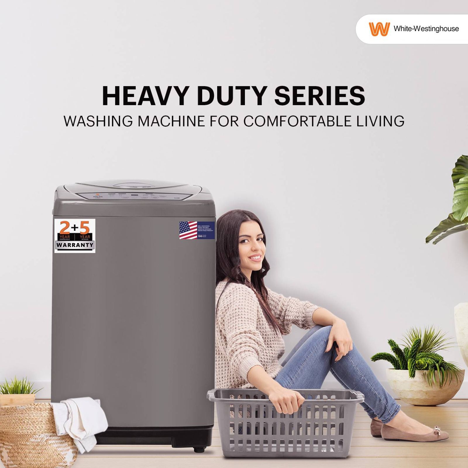 White Westinghouse 7.5 kg Fully Automatic Top Load Washing Machine (HDT7500, Anti Vibration Technology, Grey)_16