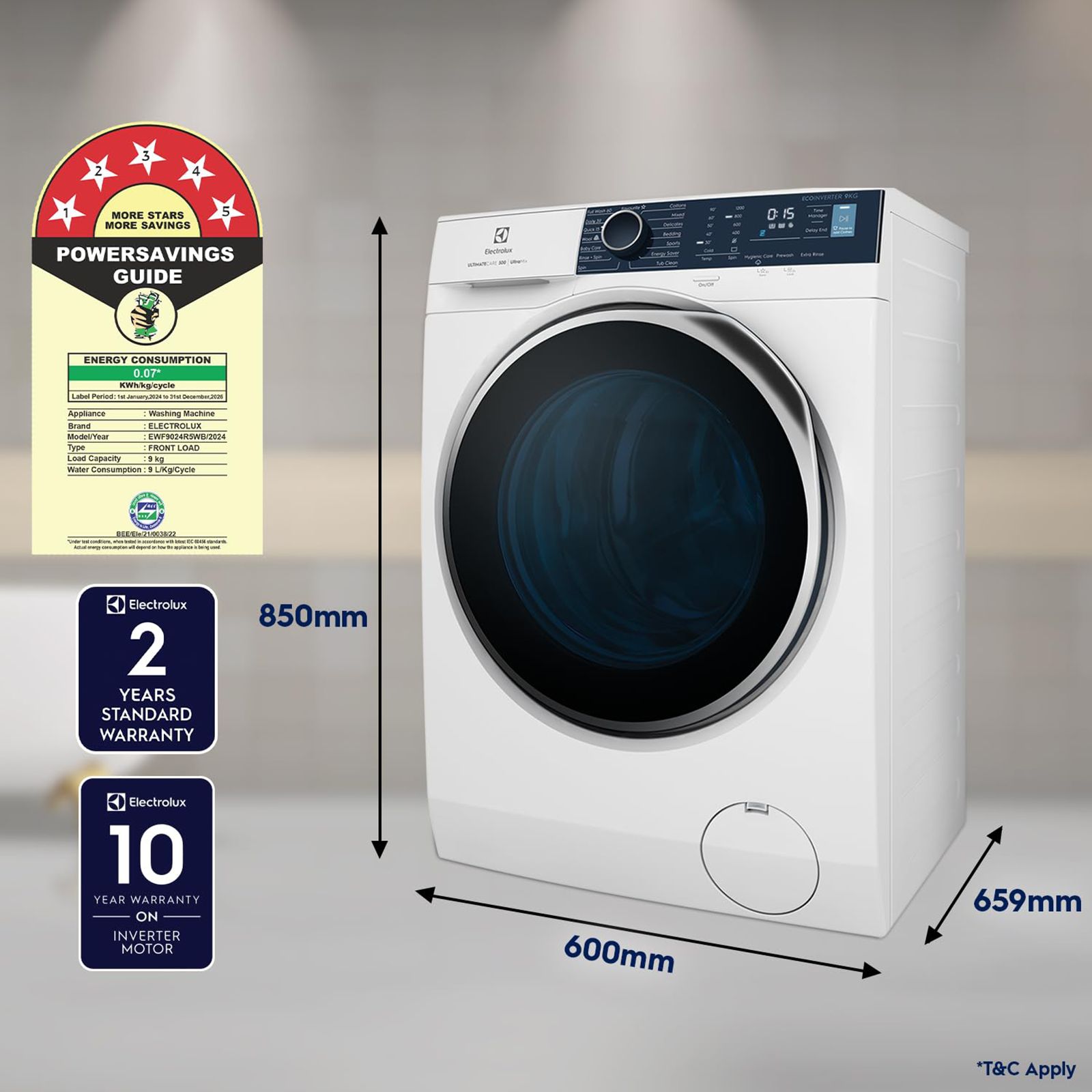 Electrolux 9 Kg 5 Star Fully Automatic Front Load Washing Machine (UltimateCare 500, EWF9024R5WB, UltraMix Technology, White) Electrolux 9 Kg 5 Star Fully Automatic Front Load Washing Machine (UltimateCare 500, EWF9024R5WB, UltraMix Technology, White)_10