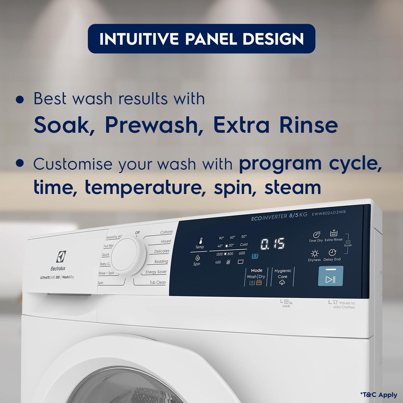 Electrolux UltimateCare 300 8 kg/5 kg Fully Automatic Front Load Washer Dryer Combo (HygienicCare, EWW8024D3WB, White) Electrolux UltimateCare 300 8 kg/5 kg Fully Automatic Front Load Washer Dryer Combo (HygienicCare, EWW8024D3WB, White)_10