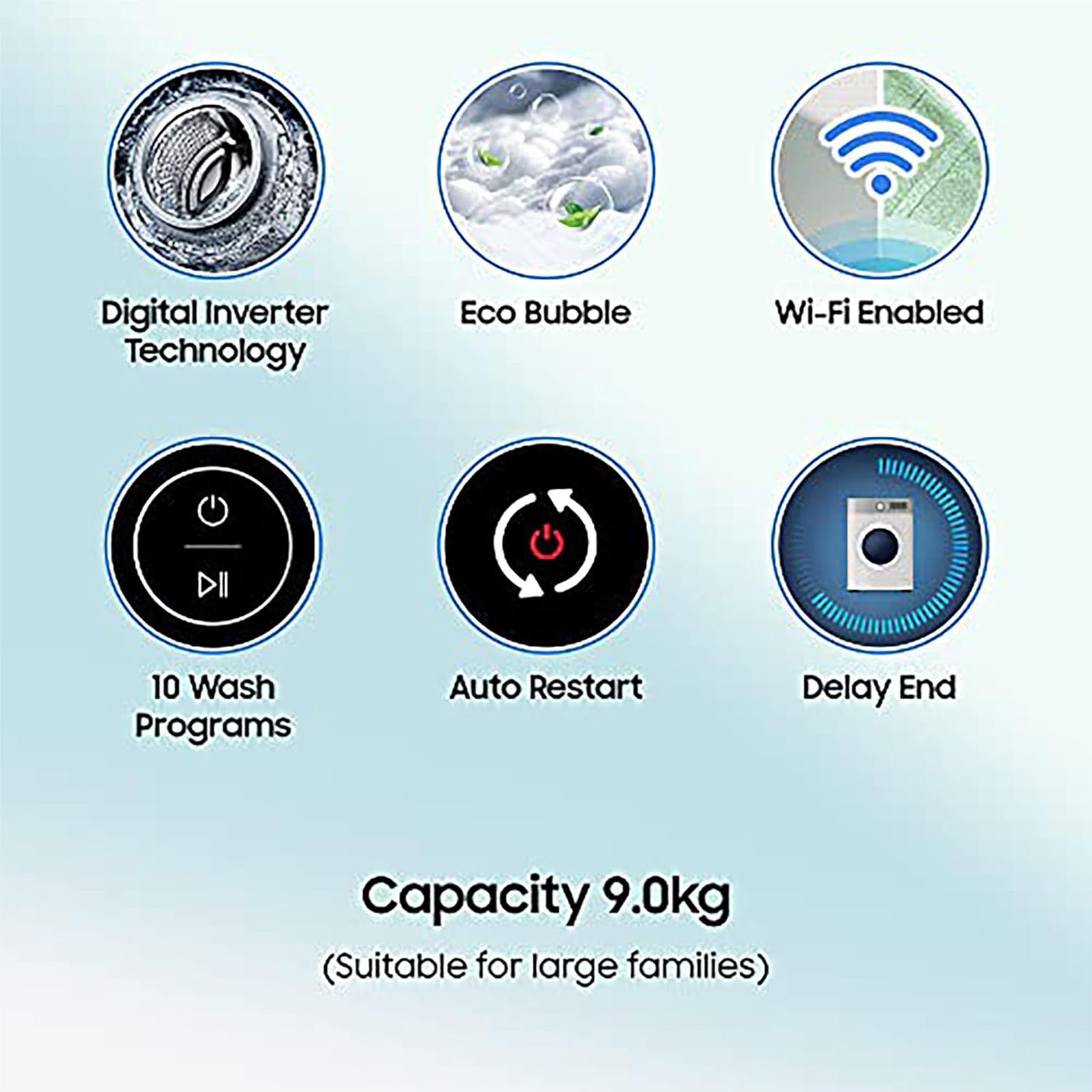 SAMSUNG 9 Kg 5 Star Inverter Fully Automatic Top Load Washing Machine (WA90BG4542BDTL, Diamond Drum, Dark Grey)_14