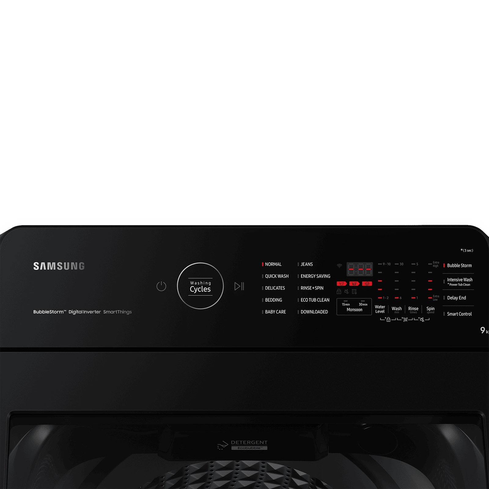 SAMSUNG 9 Kg 5 Star Inverter Fully Automatic Top Load Washing Machine (WA90BG4542BDTL, Diamond Drum, Dark Grey)_4