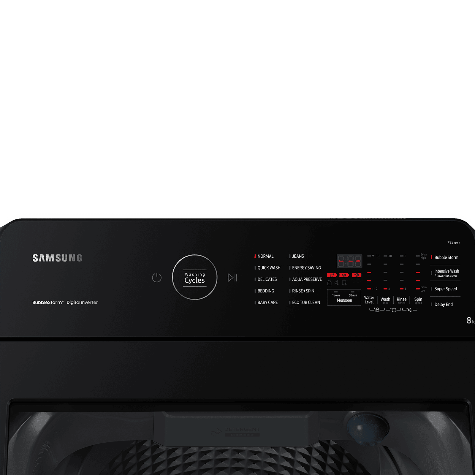 SAMSUNG 8 Kg 5 Star Inverter Fully Automatic Top Load Washing Machine (WA80BG4545BYTL, Ecobubble Technology, Lavender Grey)_4