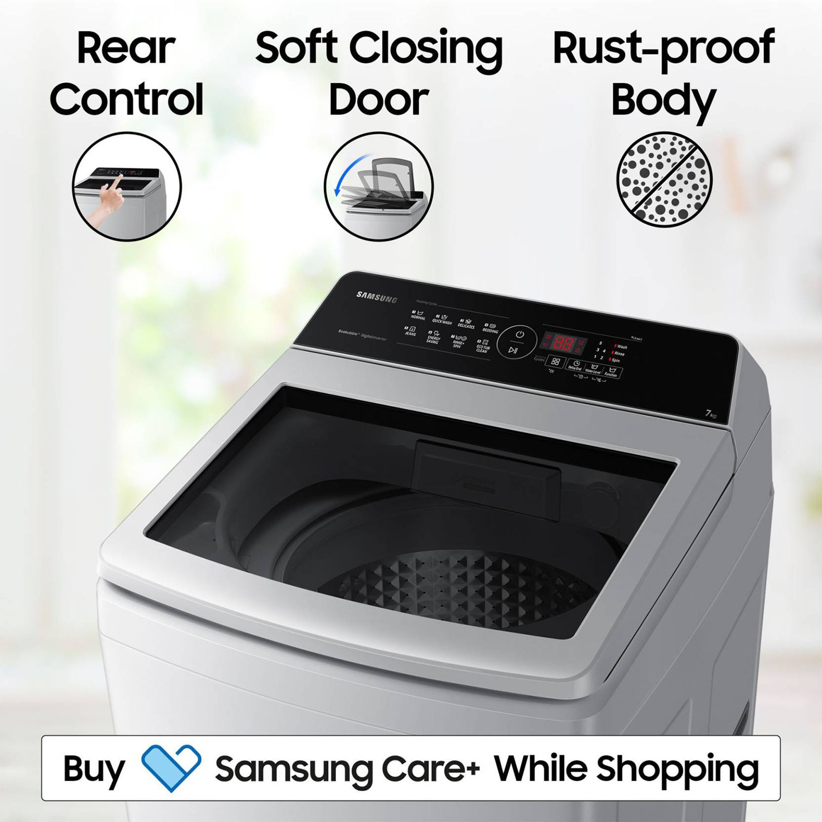 SAMSUNG 7 Kg 5 Star Inverter Fully Automatic Top Load Washing Machine (WA70BG4441YYTL, Ecobubble Technology, Lavender Grey) SAMSUNG 7 Kg 5 Star Inverter Fully Automatic Top Load Washing Machine (WA70BG4441YYTL, Ecobubble Technology, Lavender Grey)_16