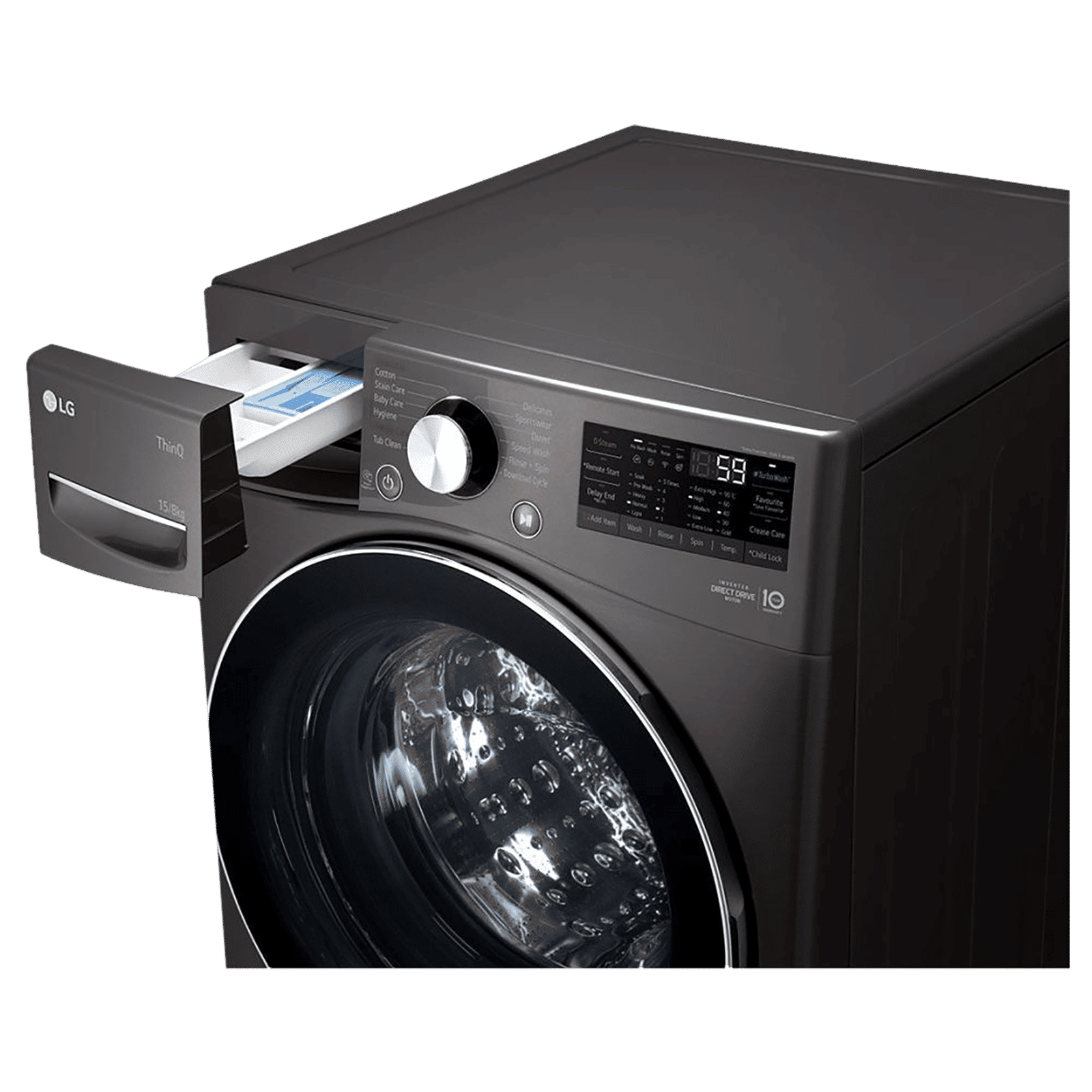 LG 15/8 kg 5 Star Fully Automatic Front Load Washer Dryer(FHD1508STB.ABLQEIL, AI Direct Drive, Black VCM) LG 15/8 kg 5 Star Fully Automatic Front Load Washer Dryer(FHD1508STB.ABLQEIL, AI Direct Drive, Black VCM)_10