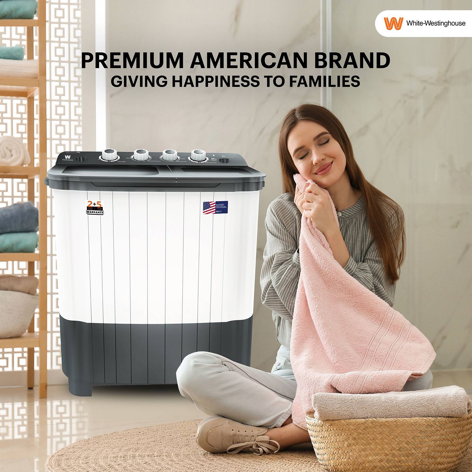 White Westinghouse 8.5 kg Semi Automatic Washing Machine with Six-Fin Jumbo Pulsator (CSW8500, Grey and White) White Westinghouse 8.5 kg Semi Automatic Washing Machine with Six-Fin Jumbo Pulsator (CSW8500, Grey and White)_12