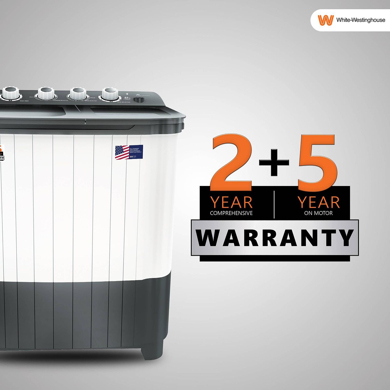 White Westinghouse 8.5 kg Semi Automatic Washing Machine with Six-Fin Jumbo Pulsator (CSW8500, Grey and White) White Westinghouse 8.5 kg Semi Automatic Washing Machine with Six-Fin Jumbo Pulsator (CSW8500, Grey and White)_14