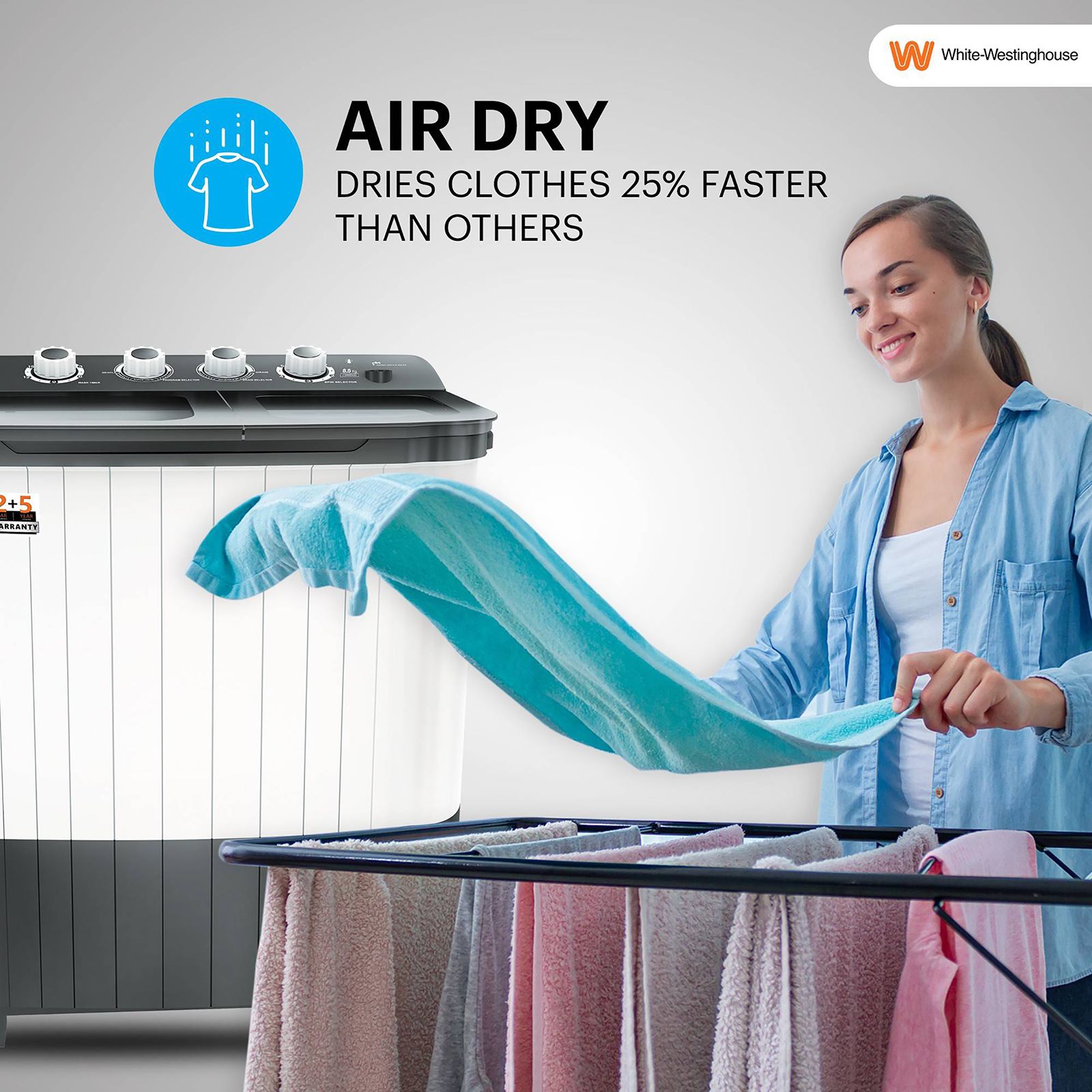 White Westinghouse 8.5 kg Semi Automatic Washing Machine with Six-Fin Jumbo Pulsator (CSW8500, Grey and White) White Westinghouse 8.5 kg Semi Automatic Washing Machine with Six-Fin Jumbo Pulsator (CSW8500, Grey and White)_17
