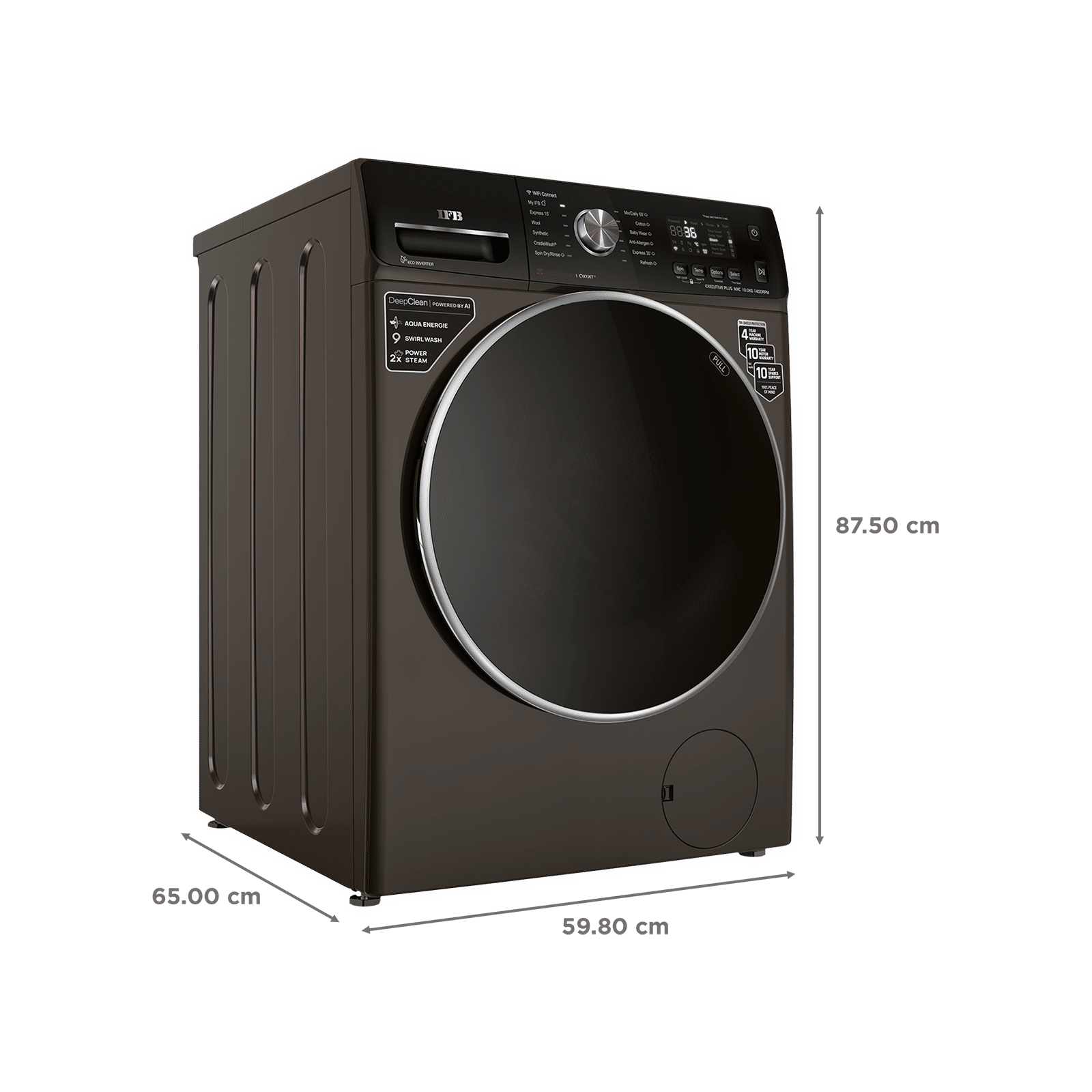 IFB 10 kg 5 Star Inverter Fully Automatic Front Load Washing Machine (Executive Plus MXC, Voice Enabled, Mocha)_3