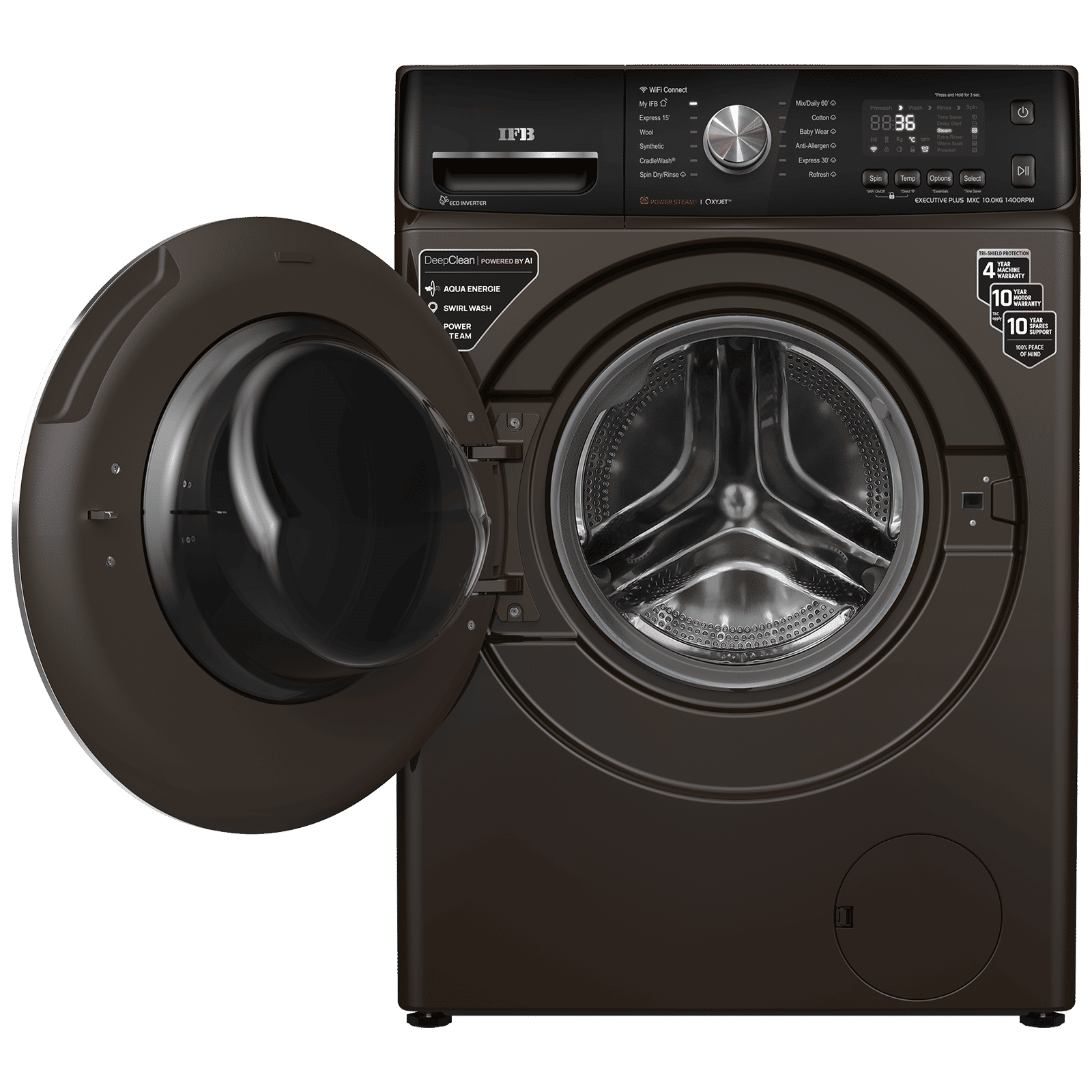 IFB 10 kg 5 Star Inverter Fully Automatic Front Load Washing Machine (Executive Plus MXC, Voice Enabled, Mocha)_6