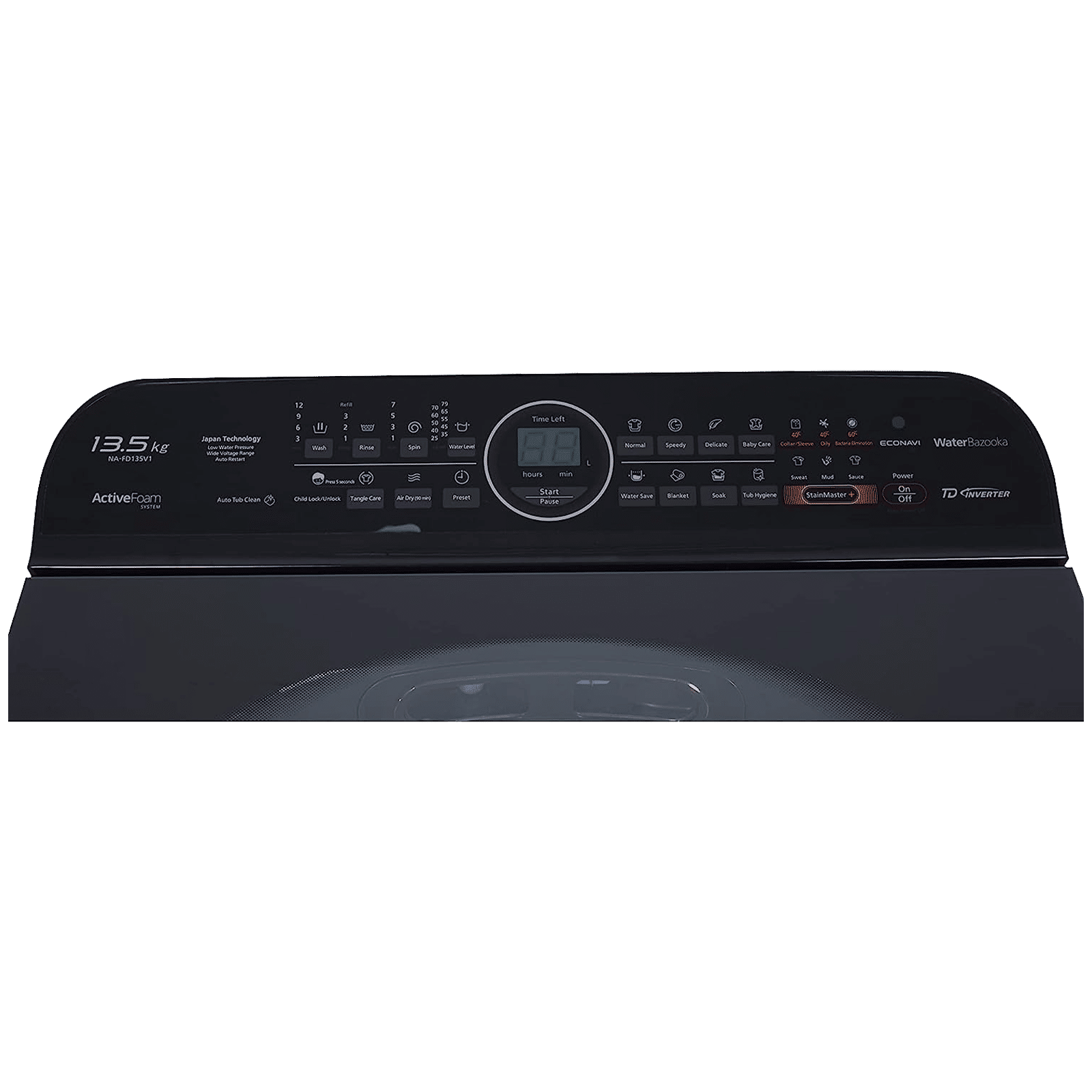Panasonic 13.5 kg Inverter Fully Automatic Top Load Washing Machine (NA-FD135V1BB, In-built Heater, Black Silver) Panasonic 13.5 kg Inverter Fully Automatic Top Load Washing Machine (NA-FD135V1BB, In-built Heater, Black Silver)_4